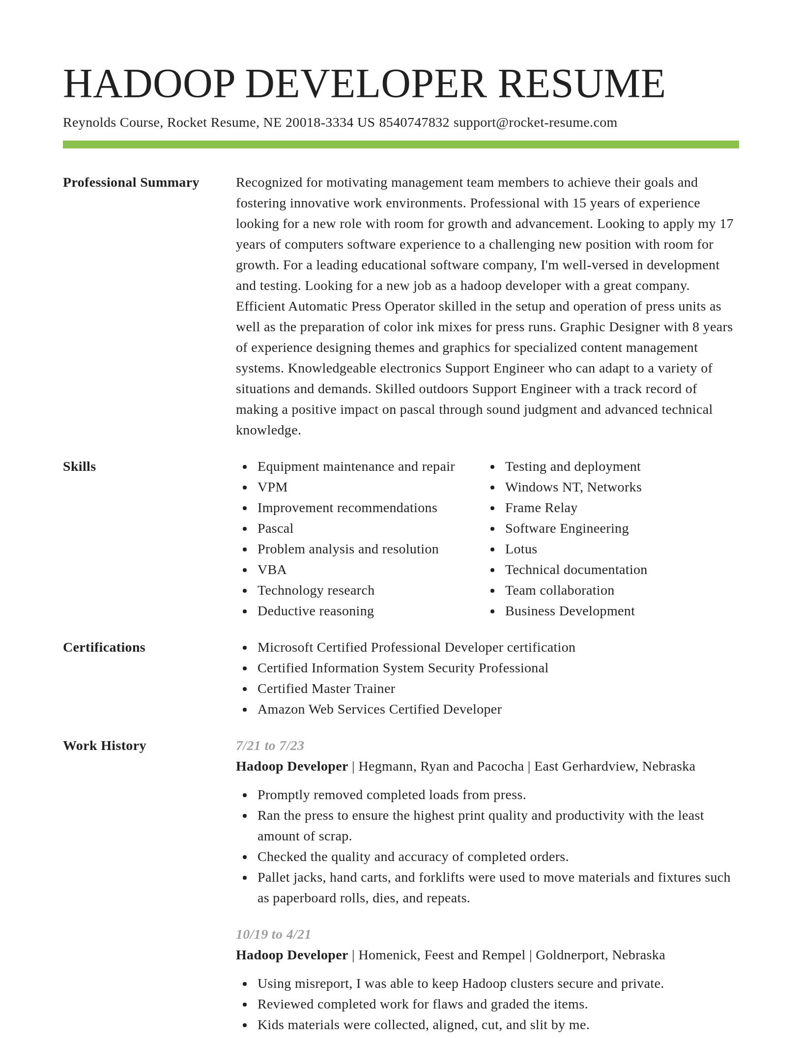 Smart resume template