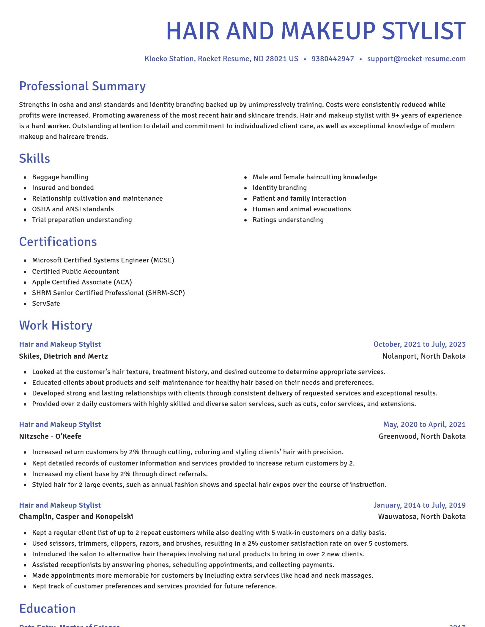 Novel resume template