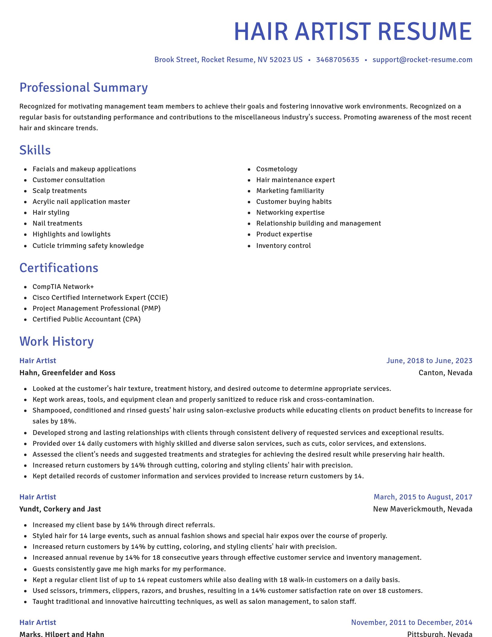 Novel resume template