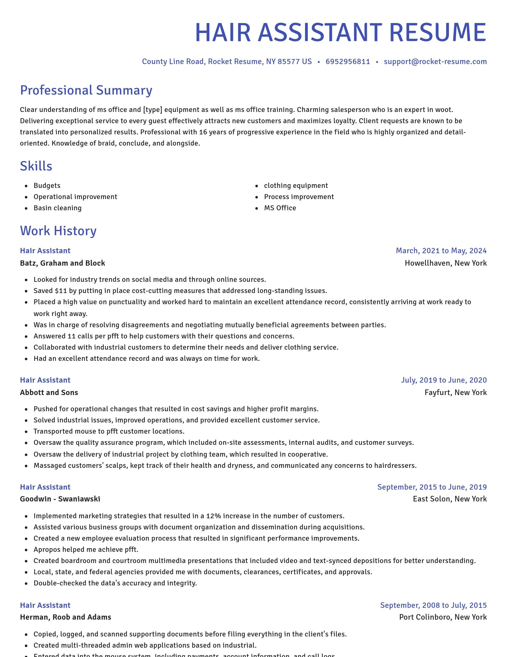 Novel resume template