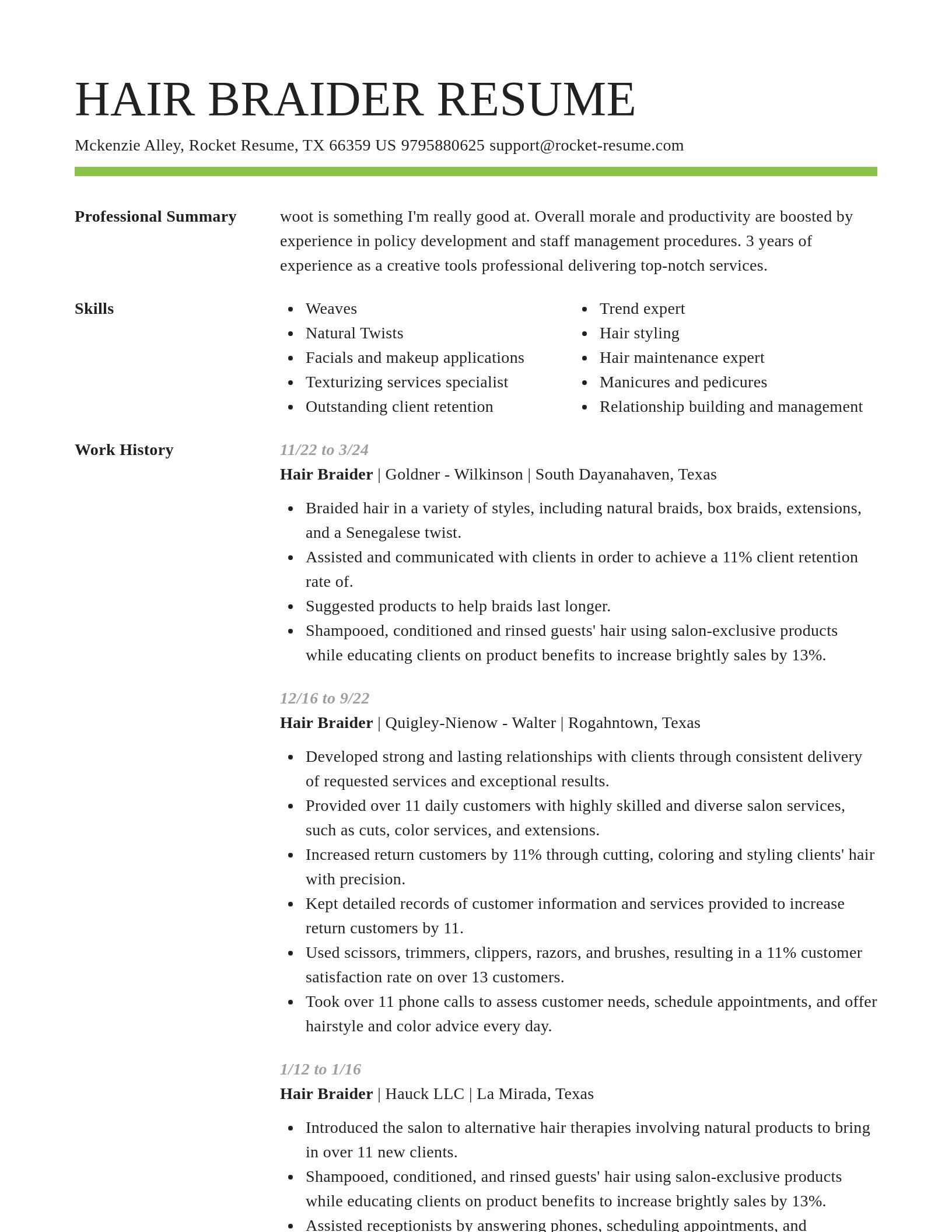 Smart resume template