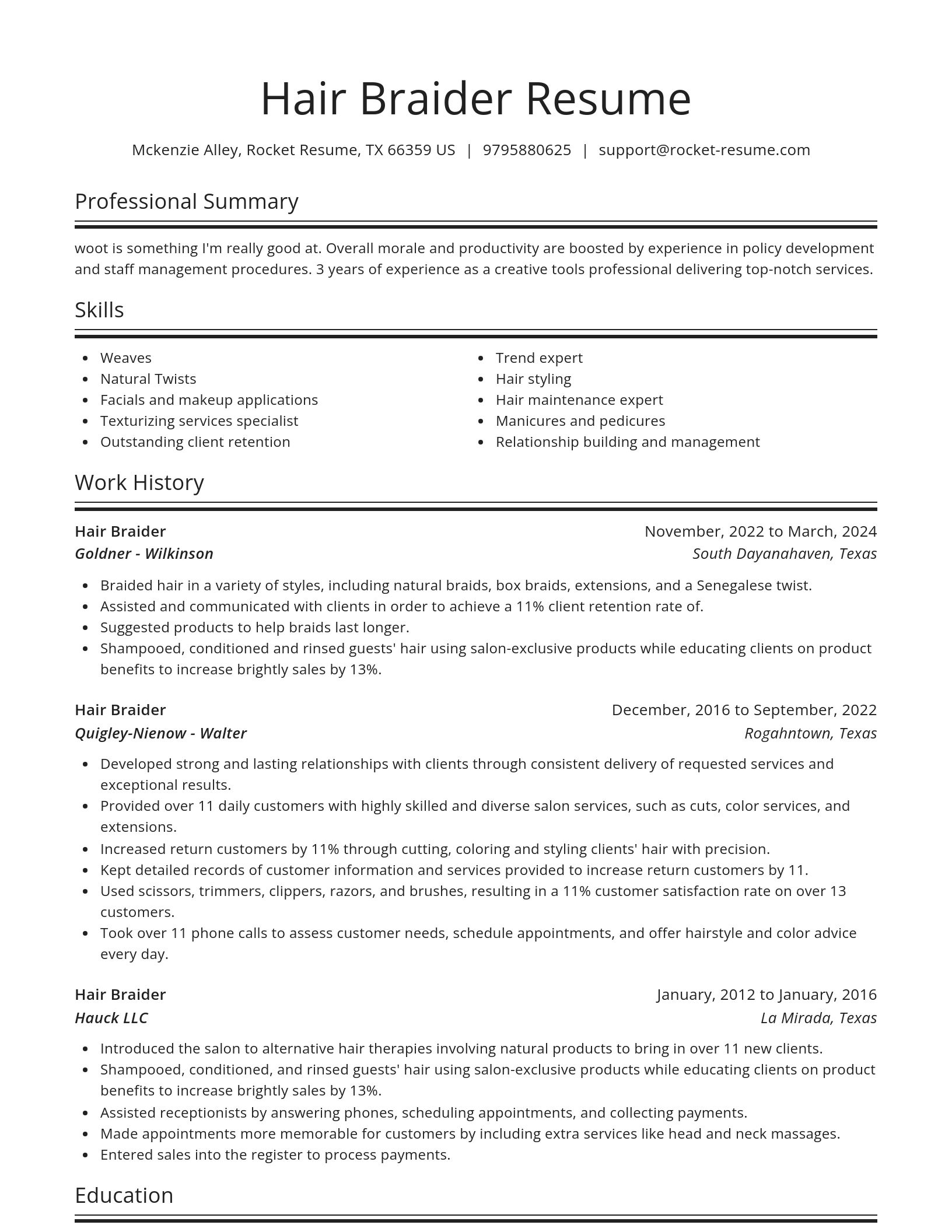 Spotlight resume template