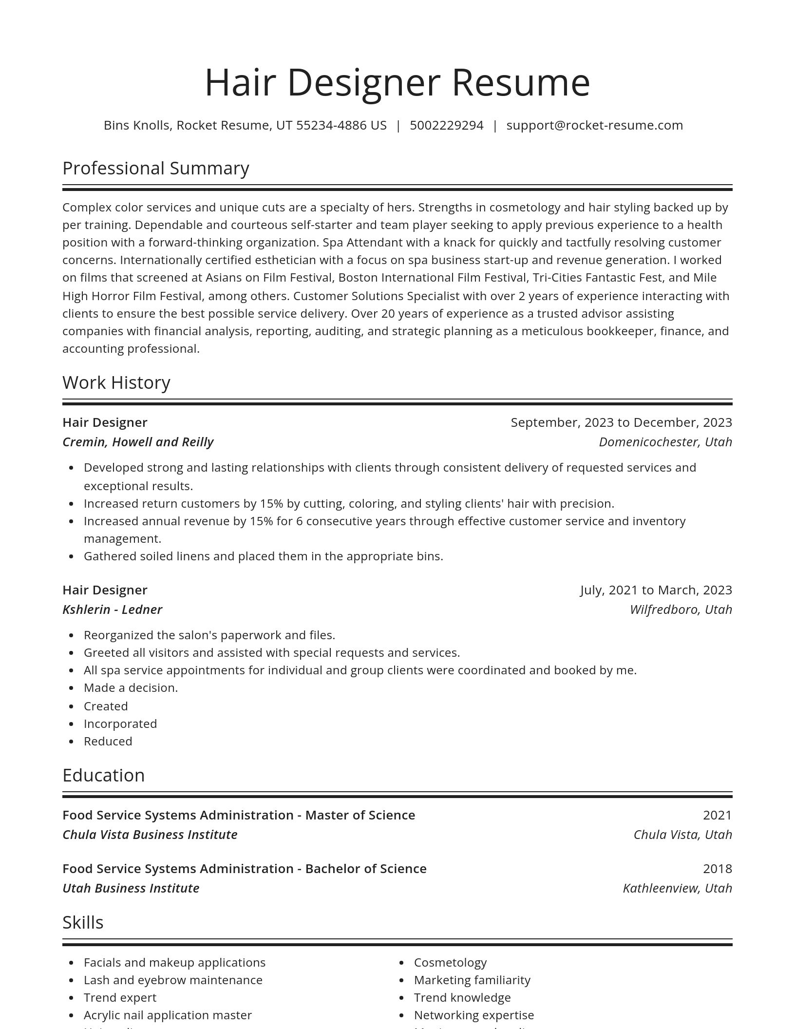 Spotlight resume template