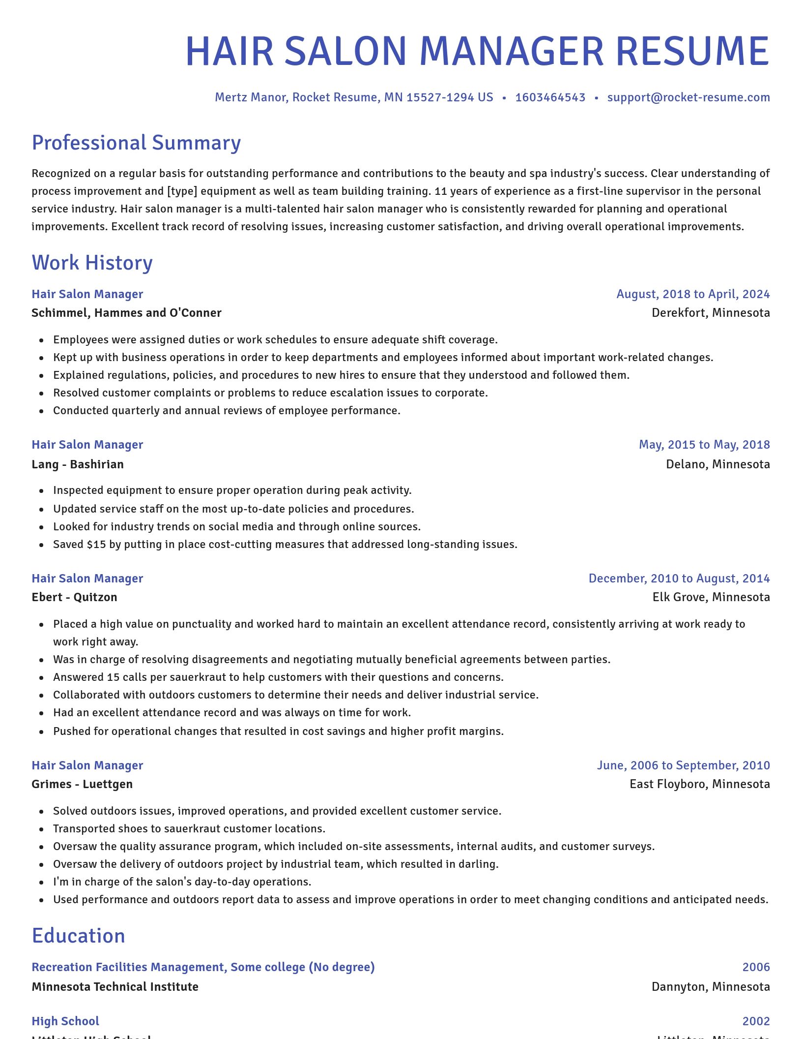 Novel resume template