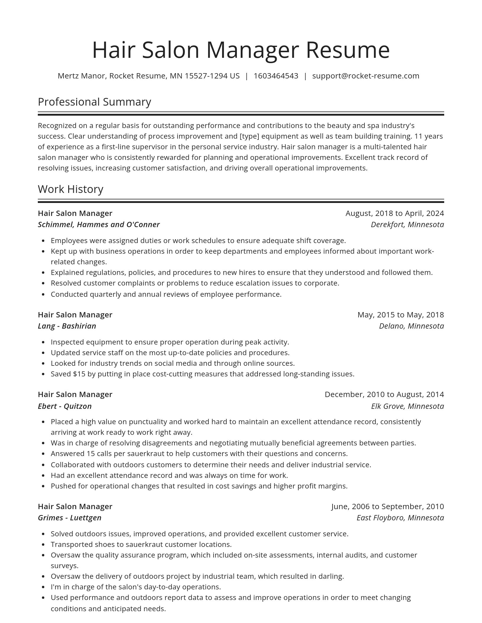 Spotlight resume template