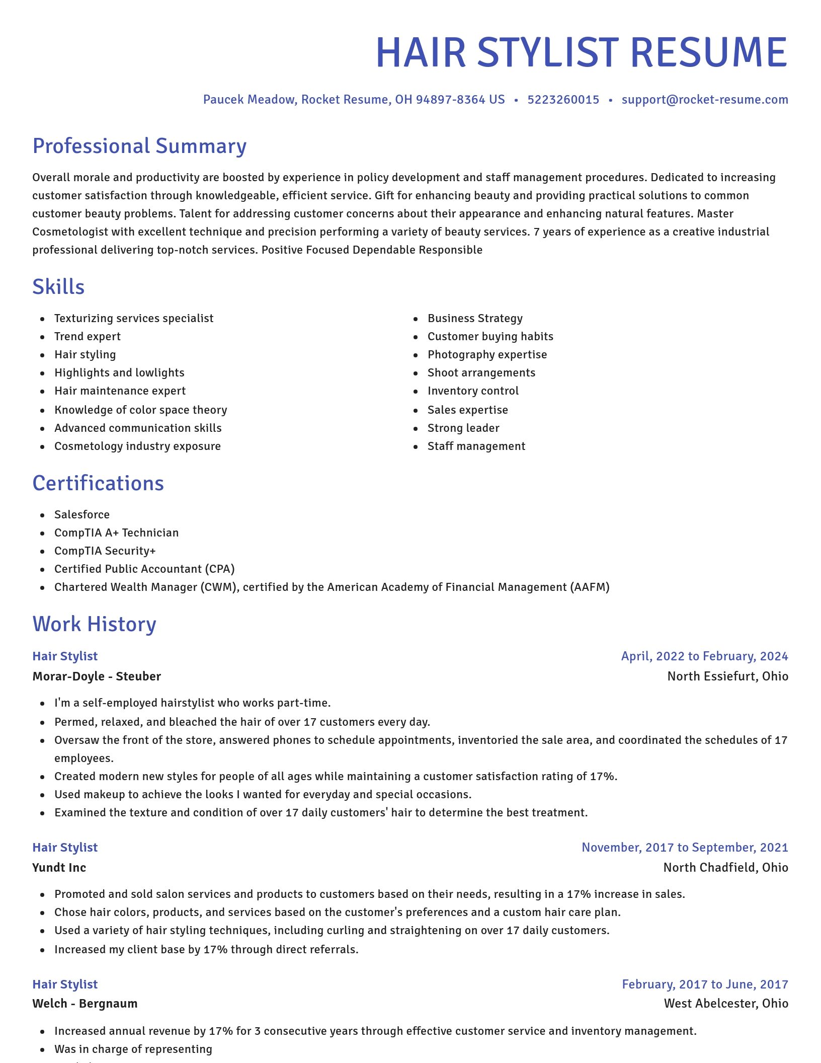 Novel resume template