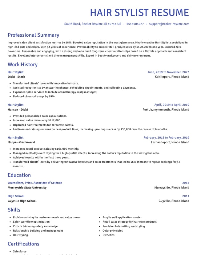 Novel resume template