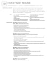 Hair Stylist resume template