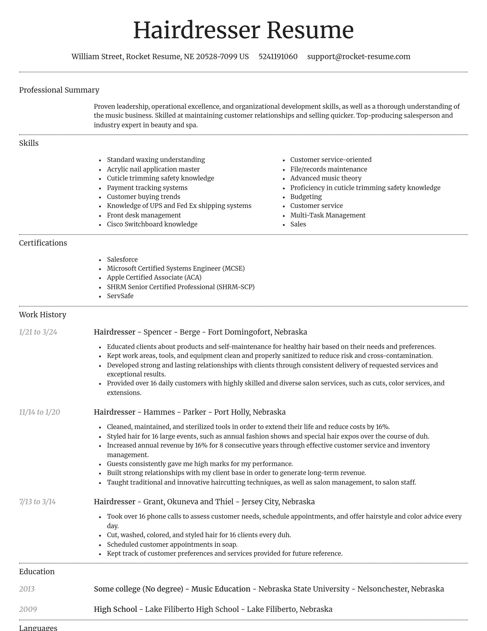Dignified resume template