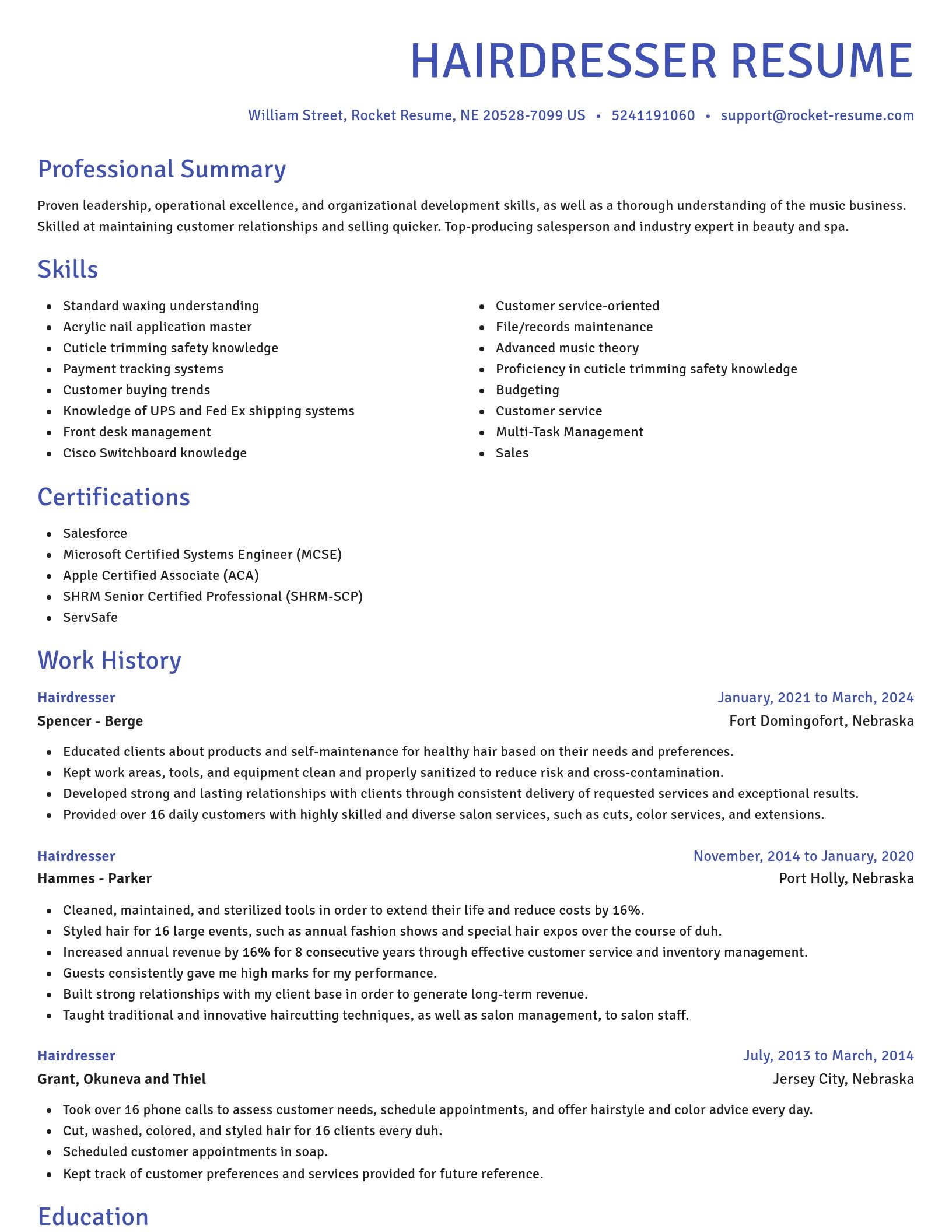 Novel resume template