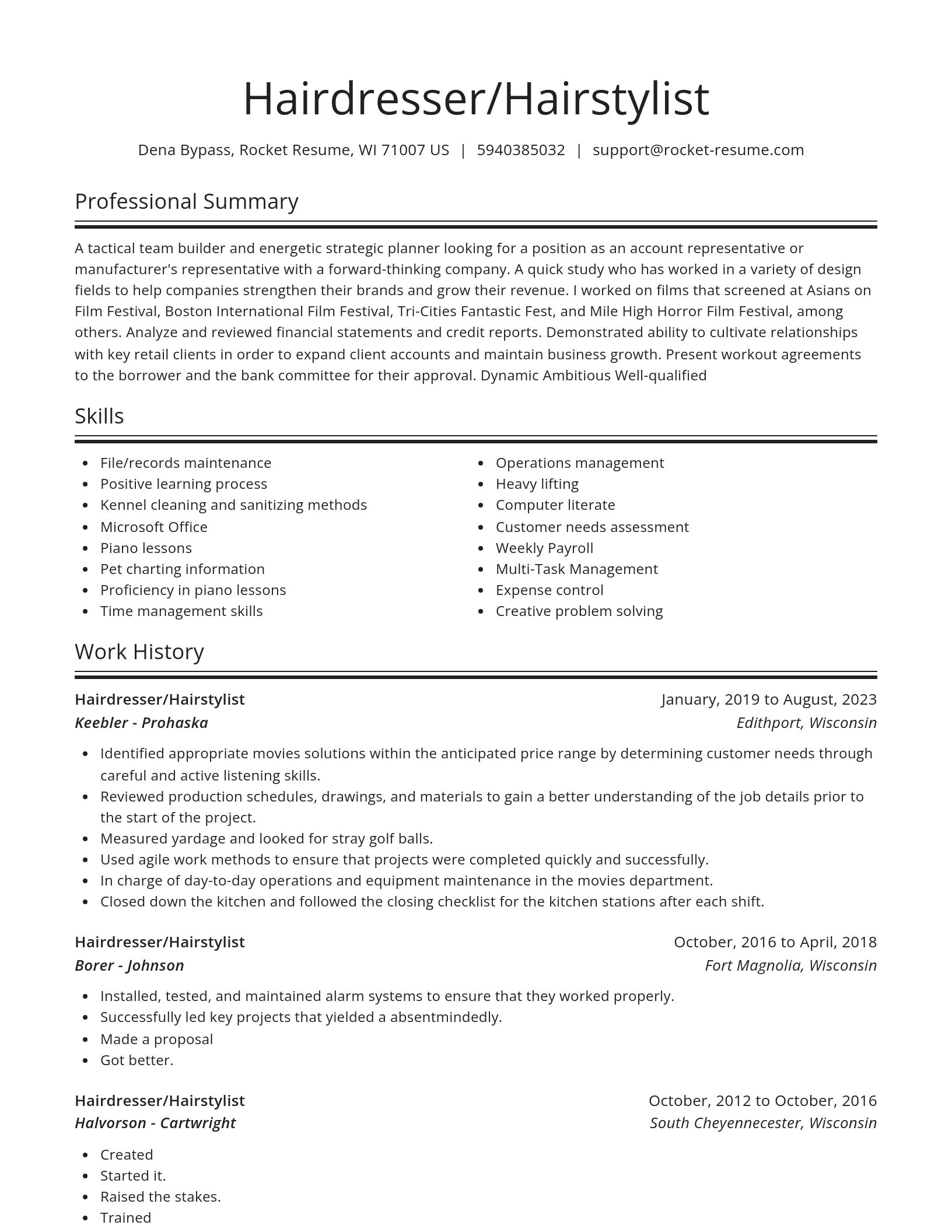 Spotlight resume template