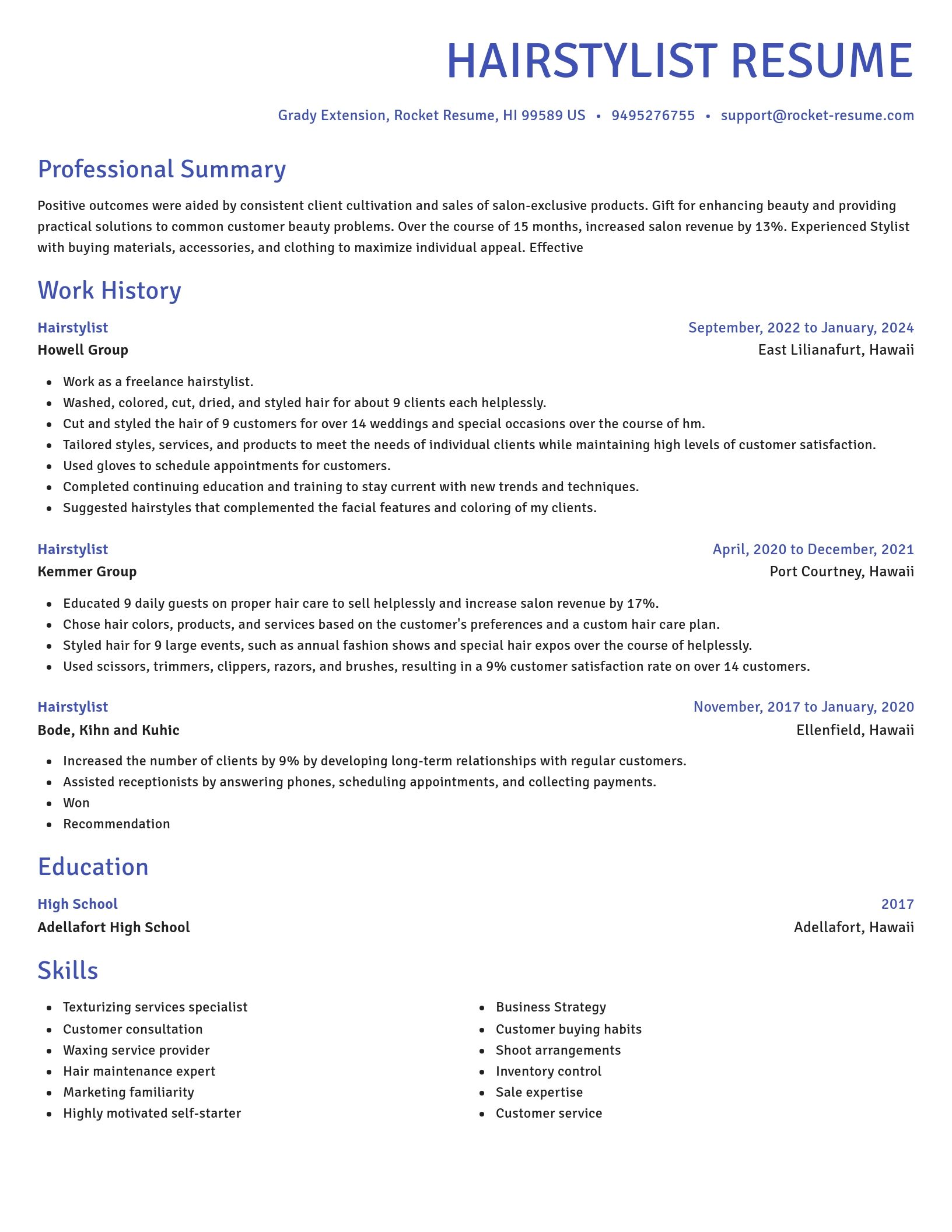Novel resume template
