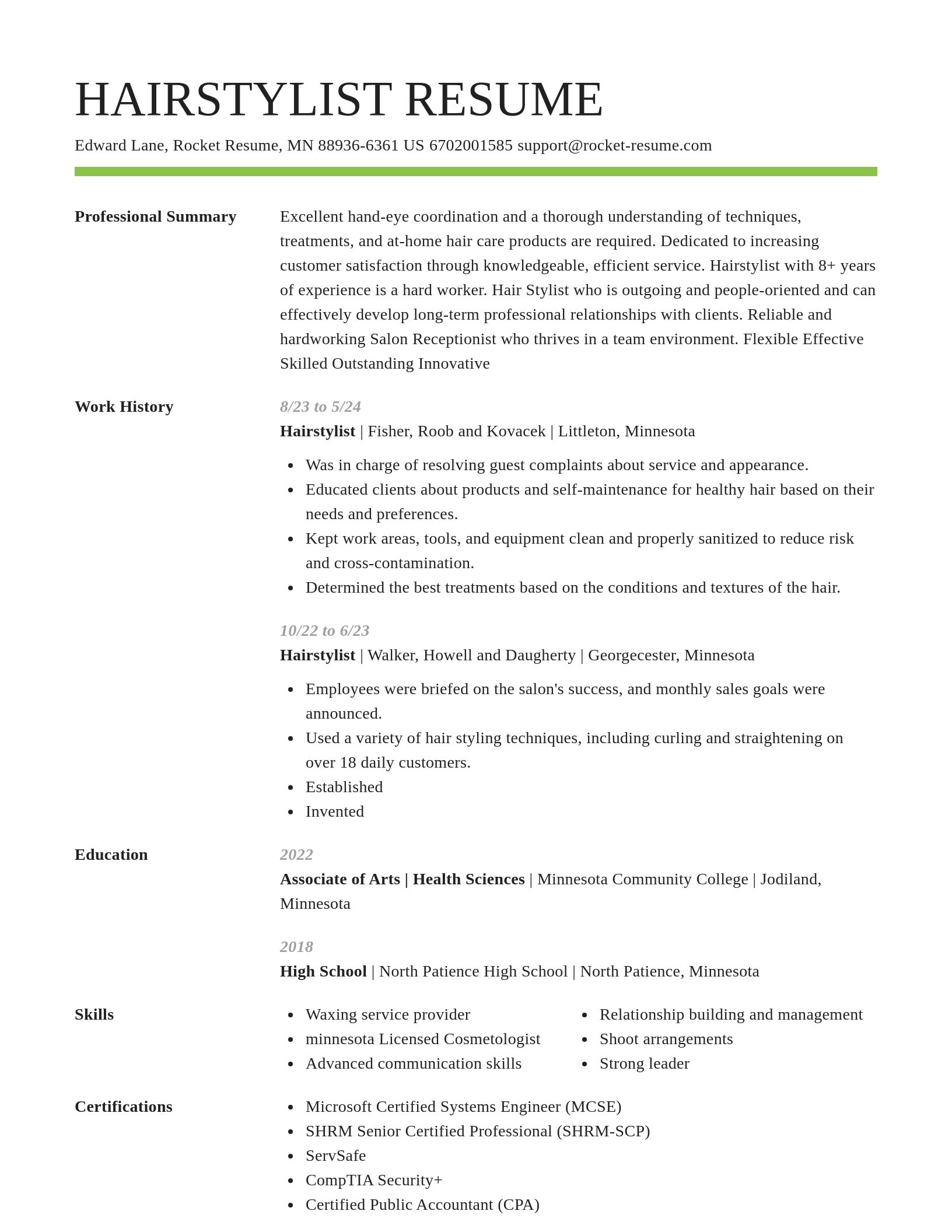 Smart resume template