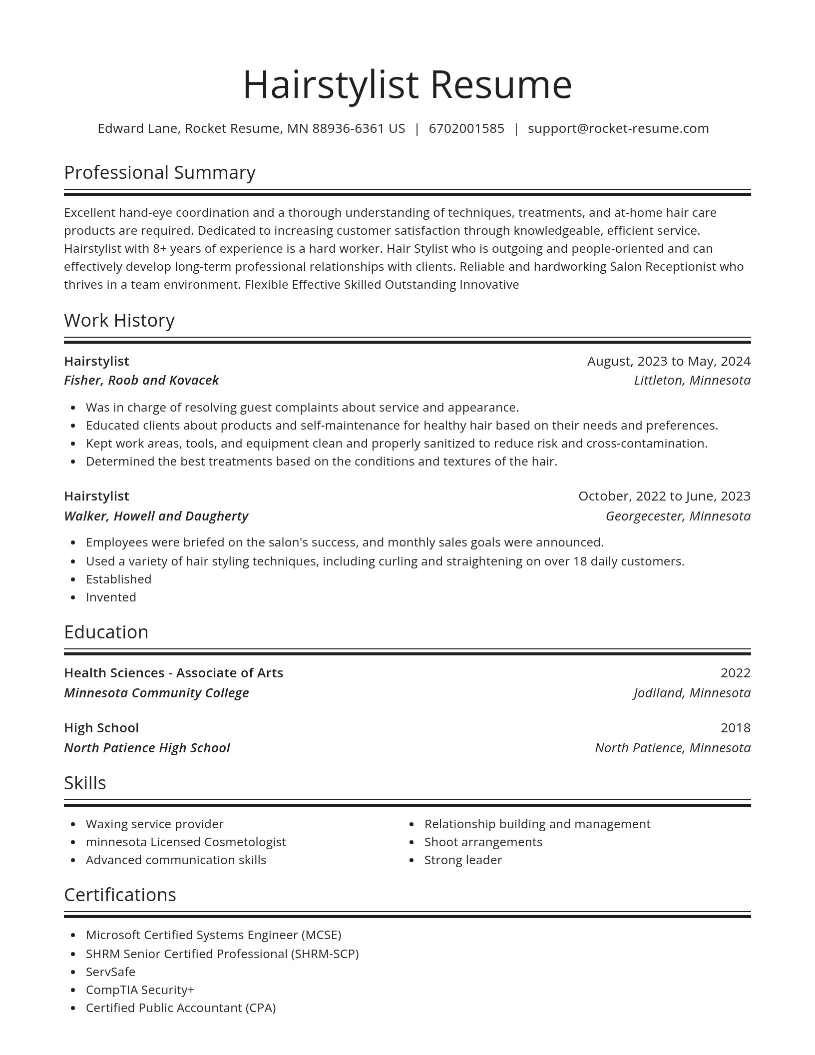 Spotlight resume template
