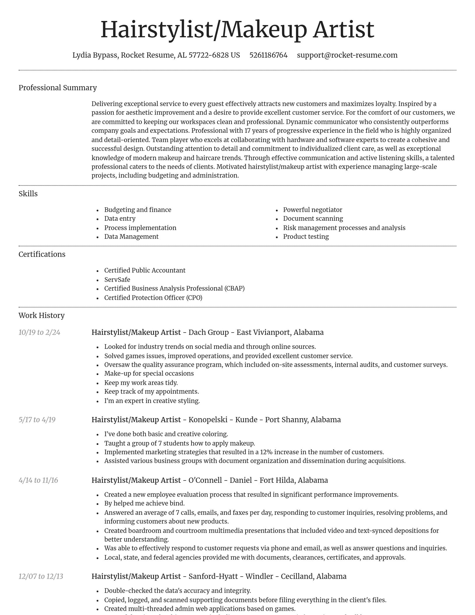 Dignified resume template