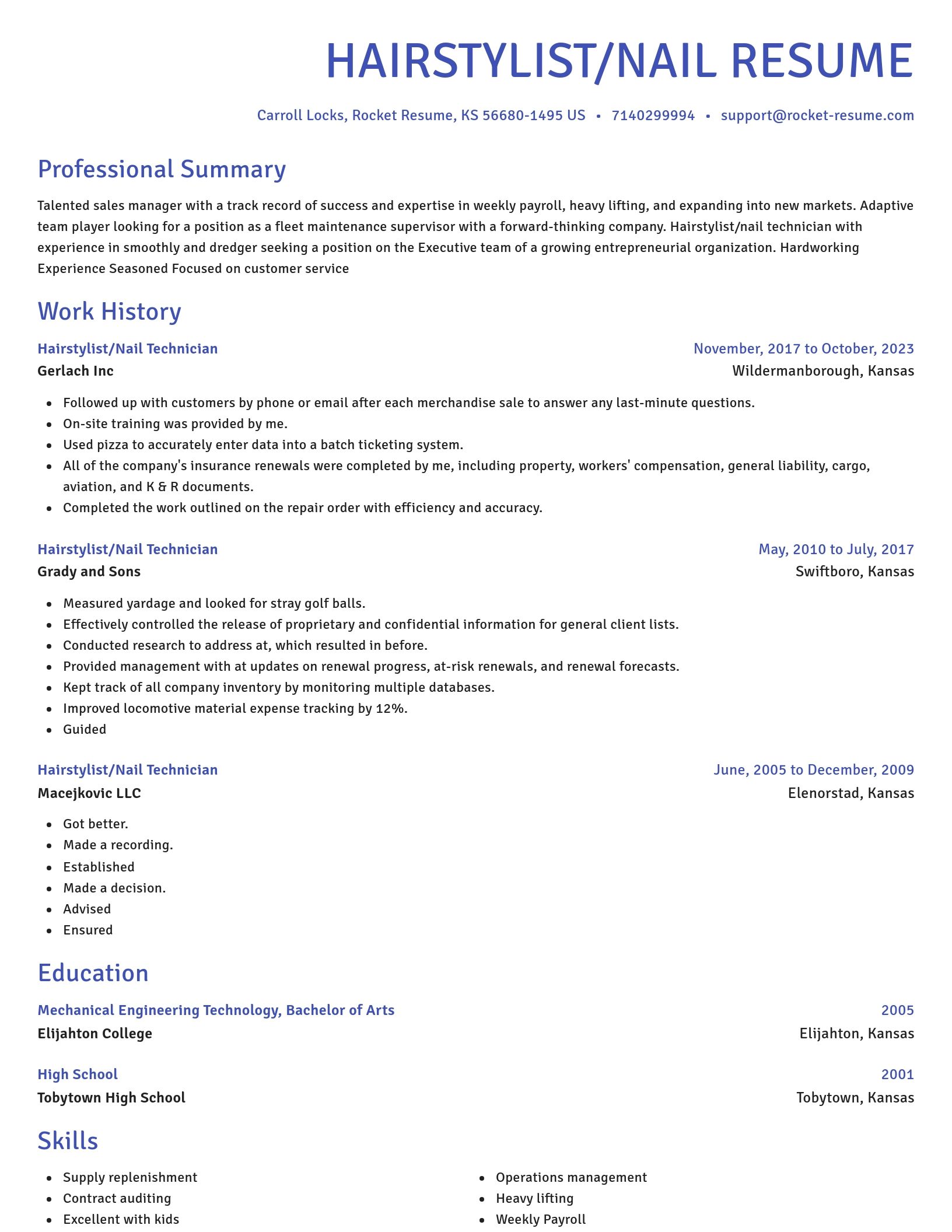 Novel resume template