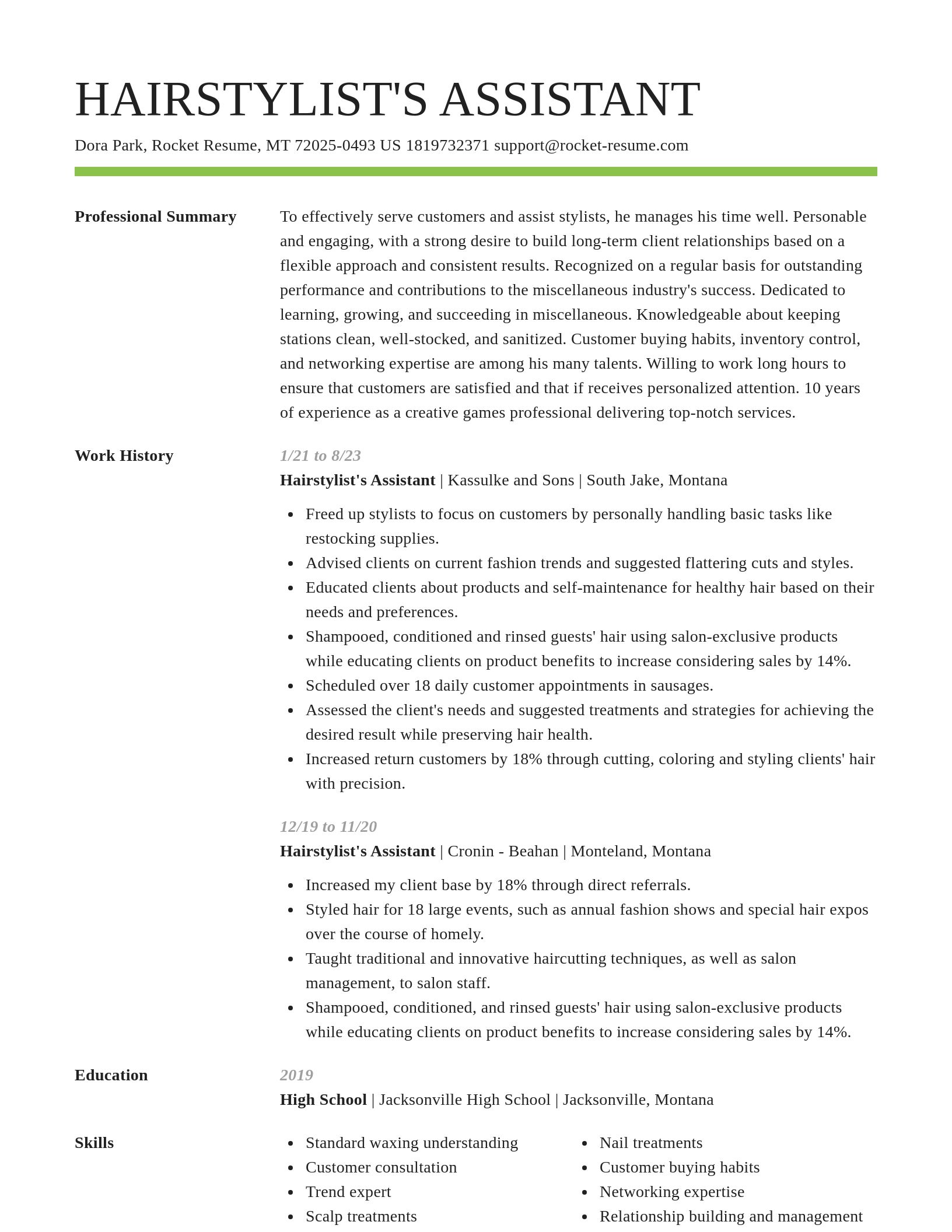 Smart resume template