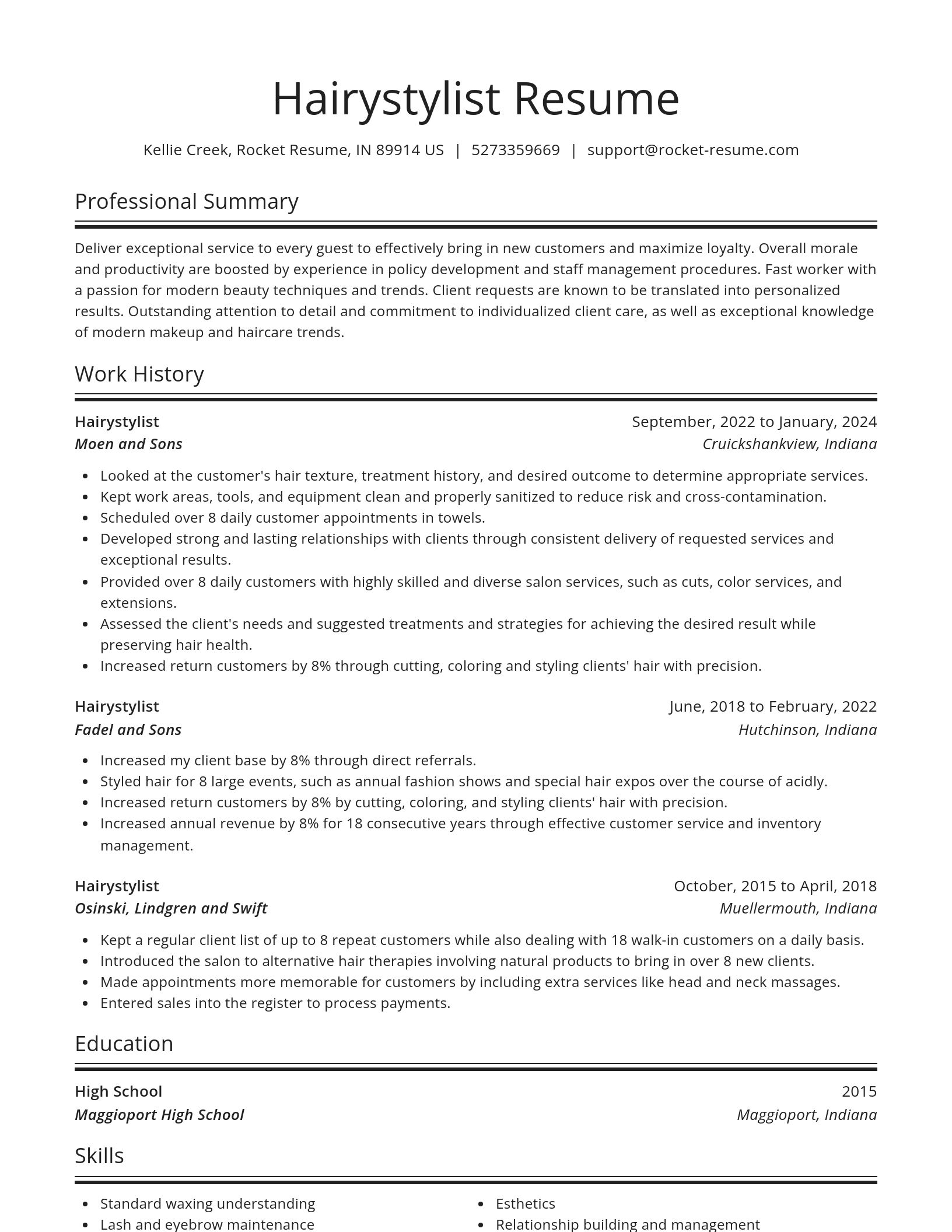 Spotlight resume template