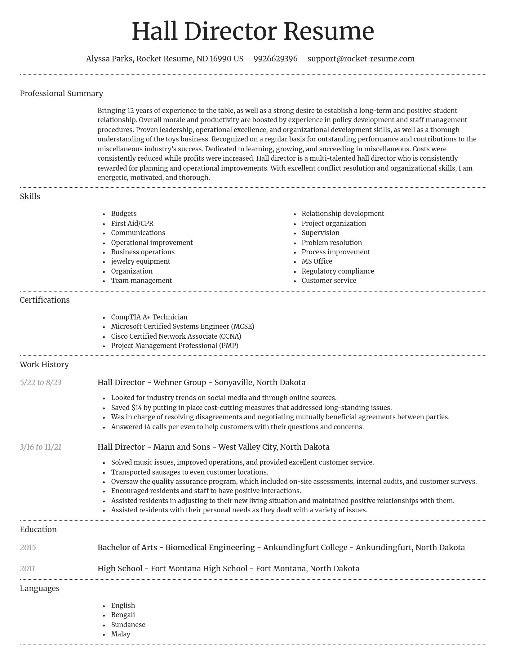 Dignified resume template