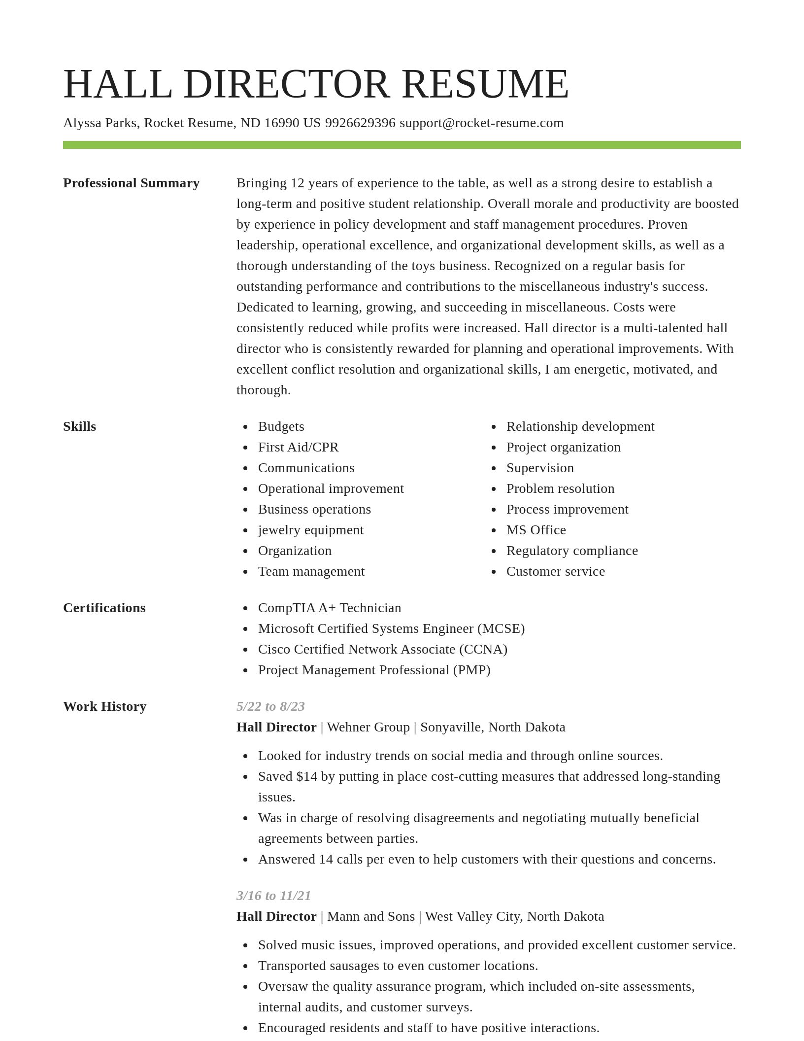 Smart resume template