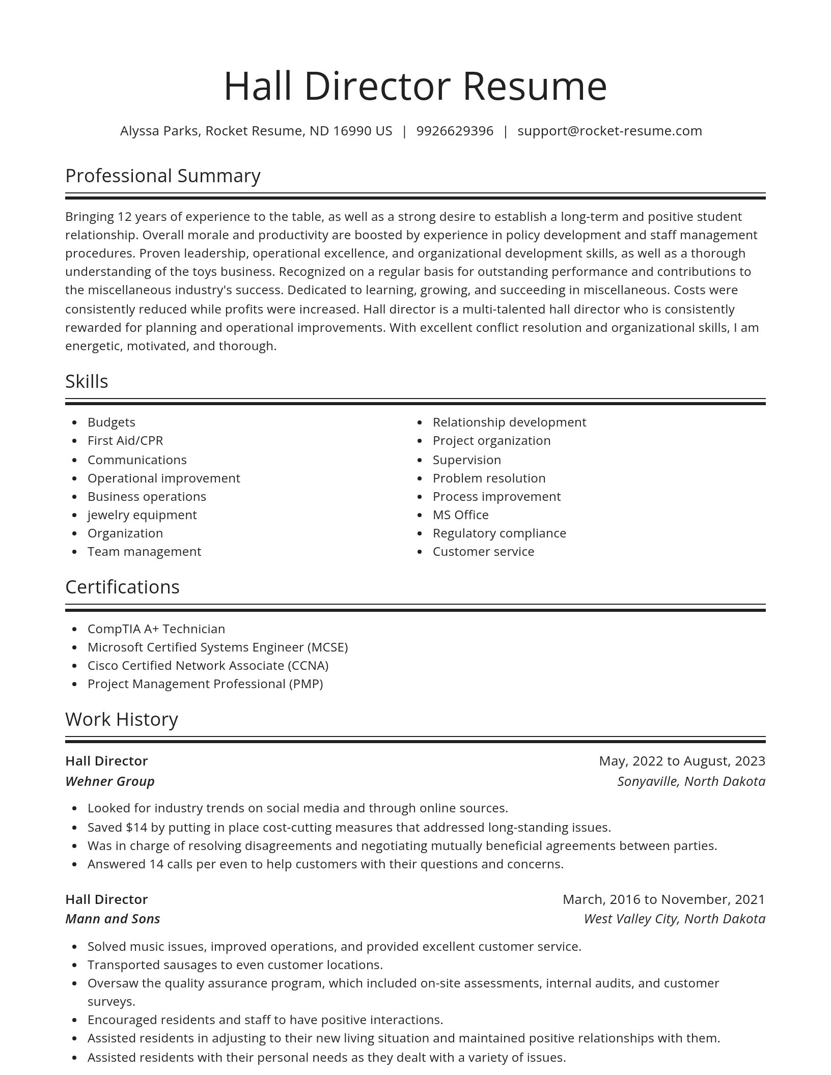 Spotlight resume template