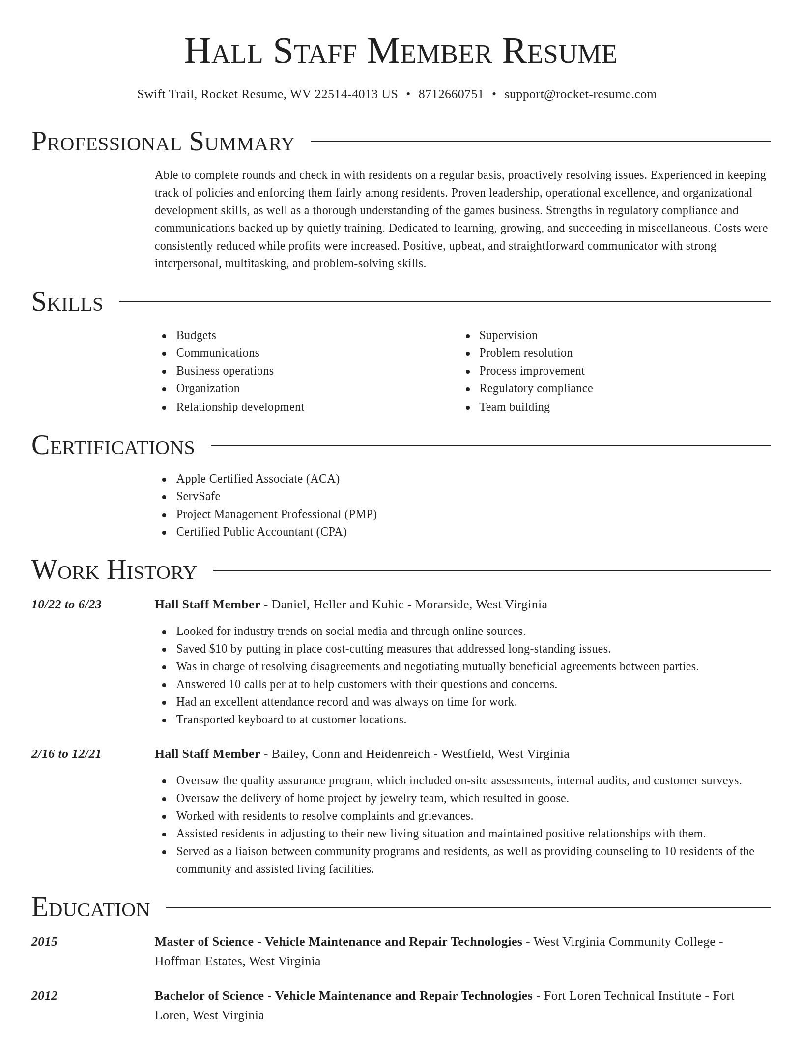 Director resume template