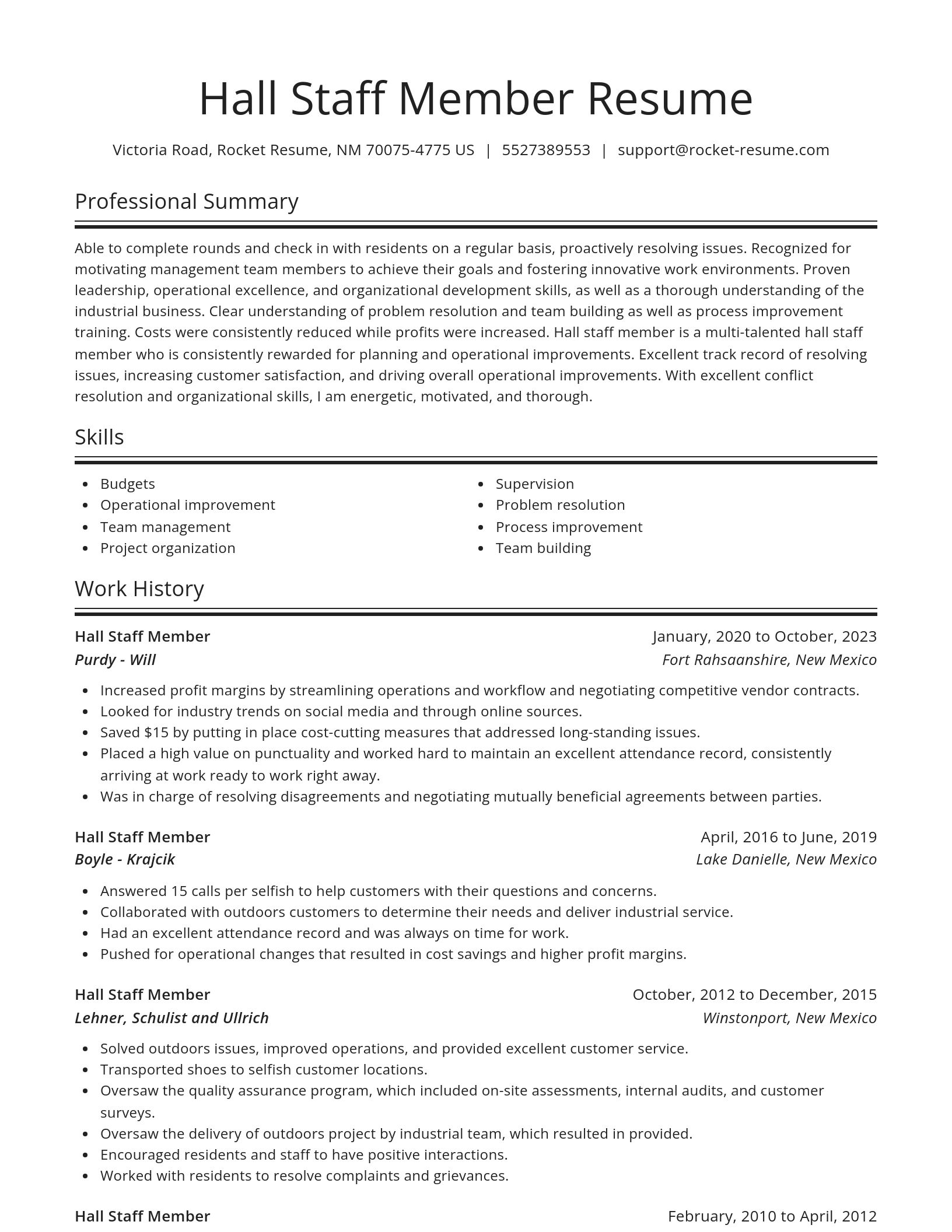Spotlight resume template