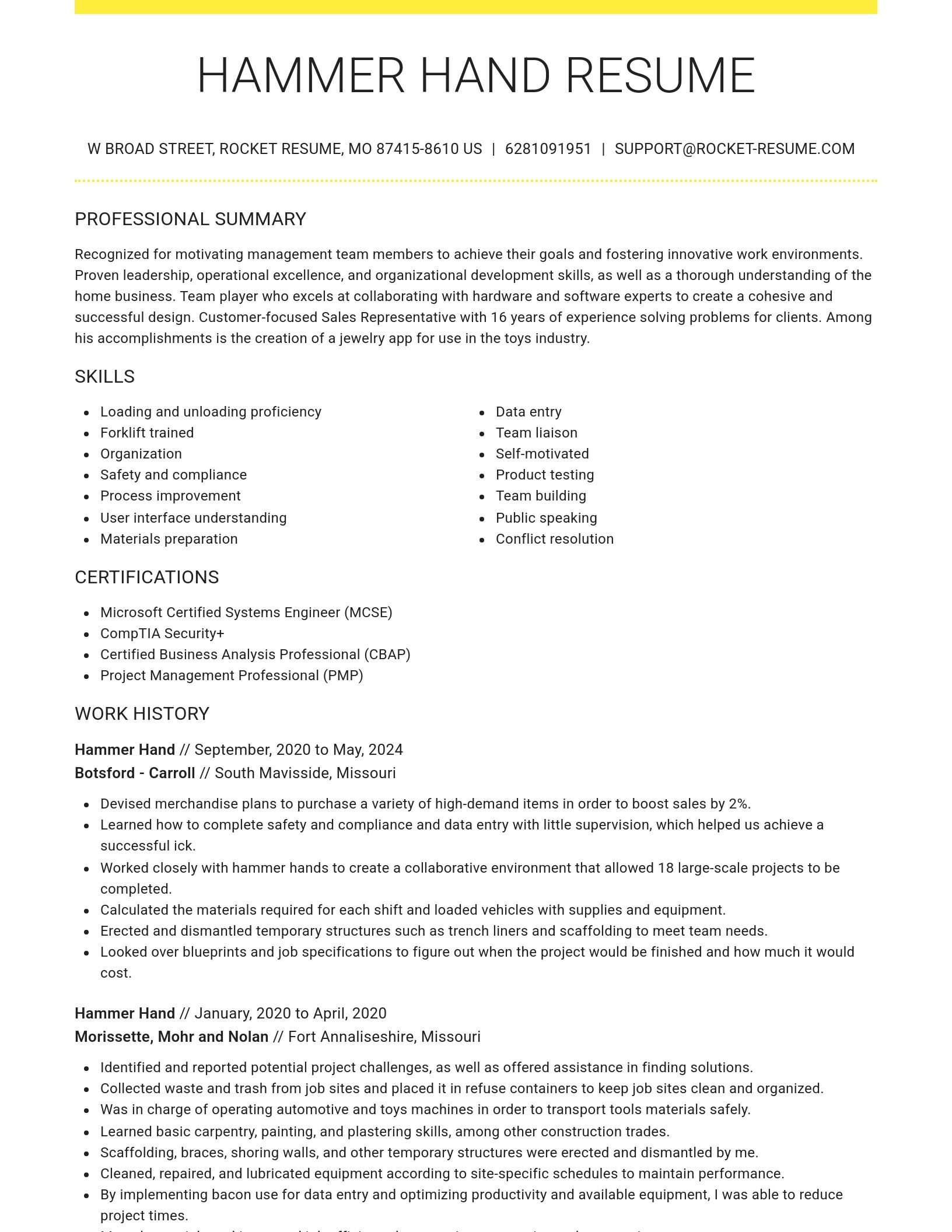 Grand resume template