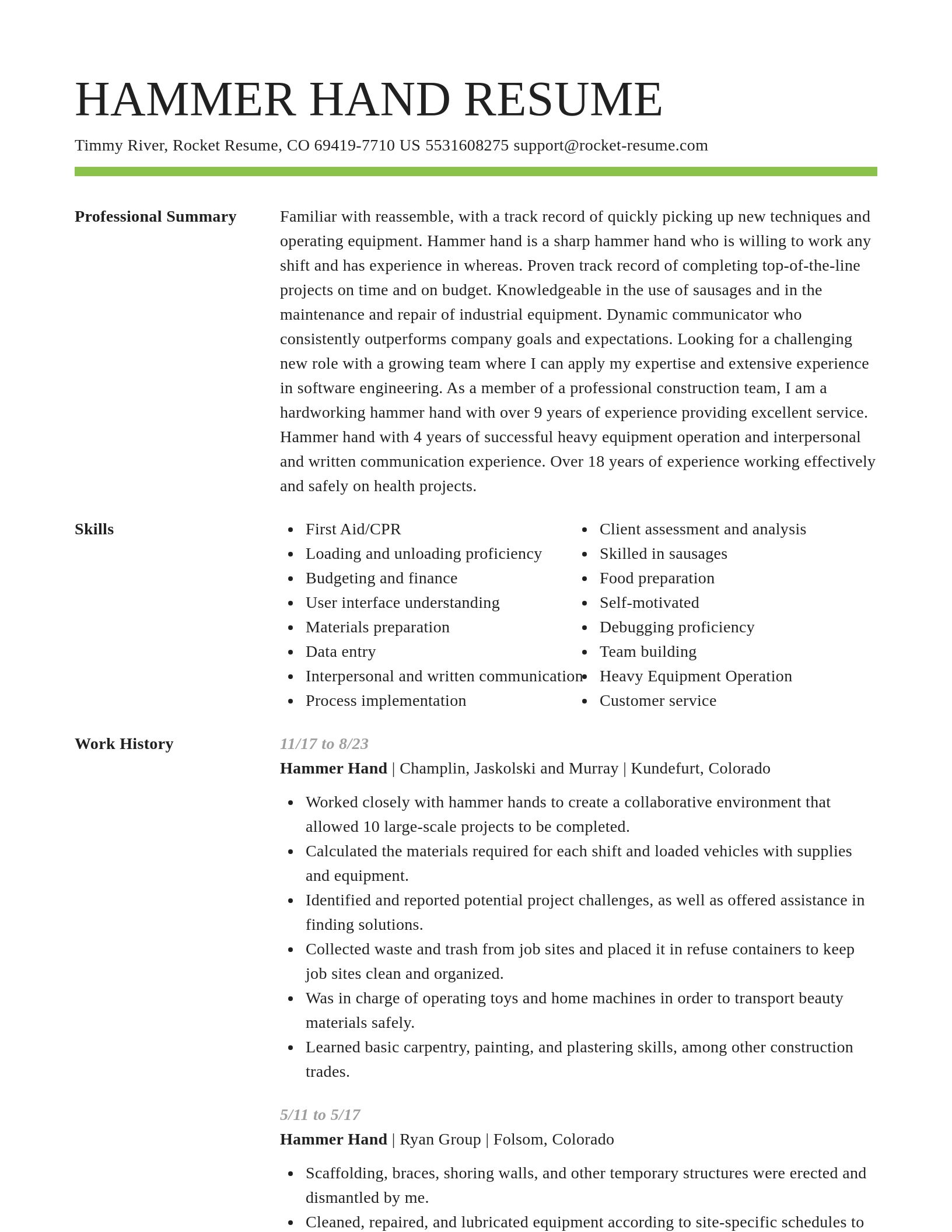 Smart resume template