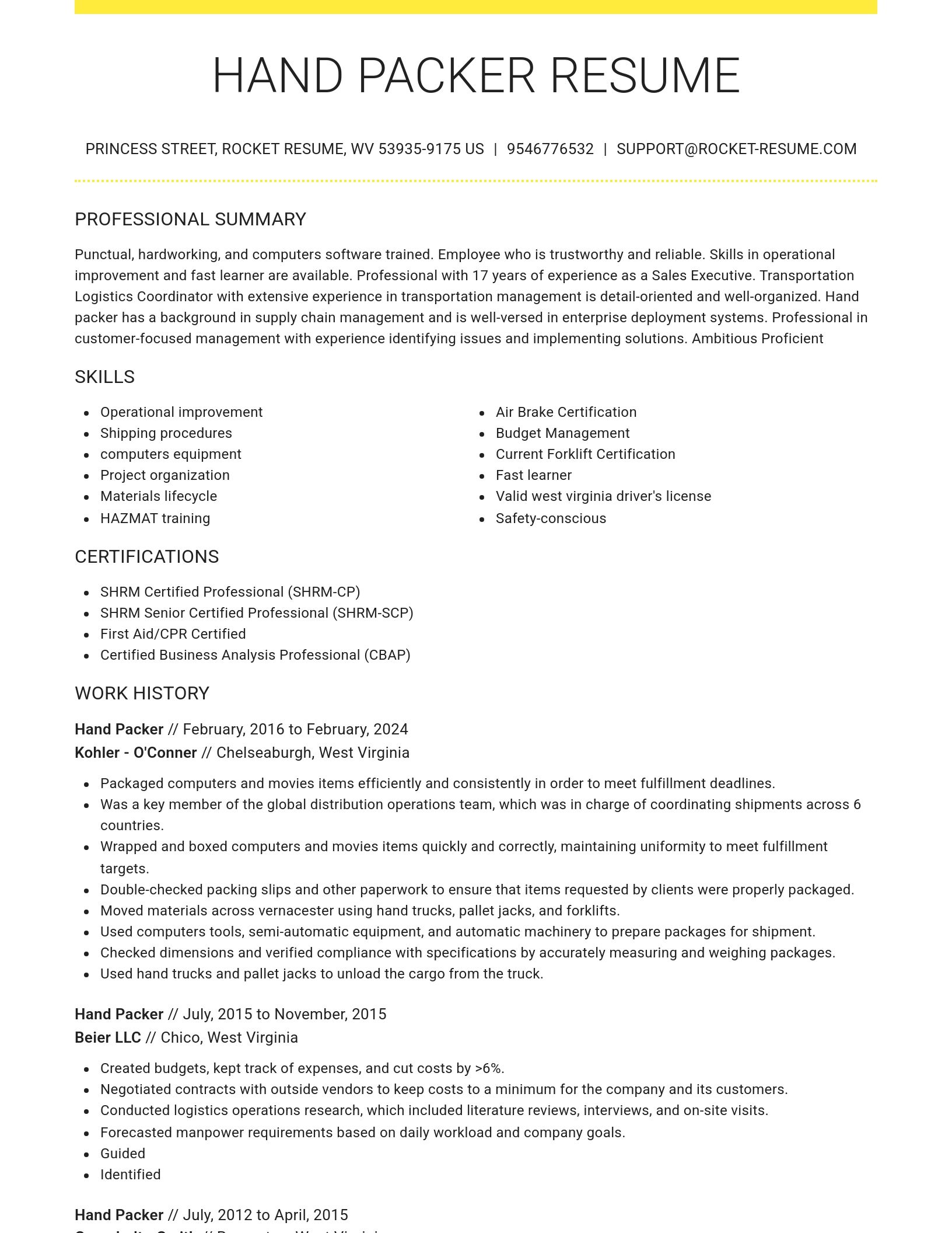 Grand resume template