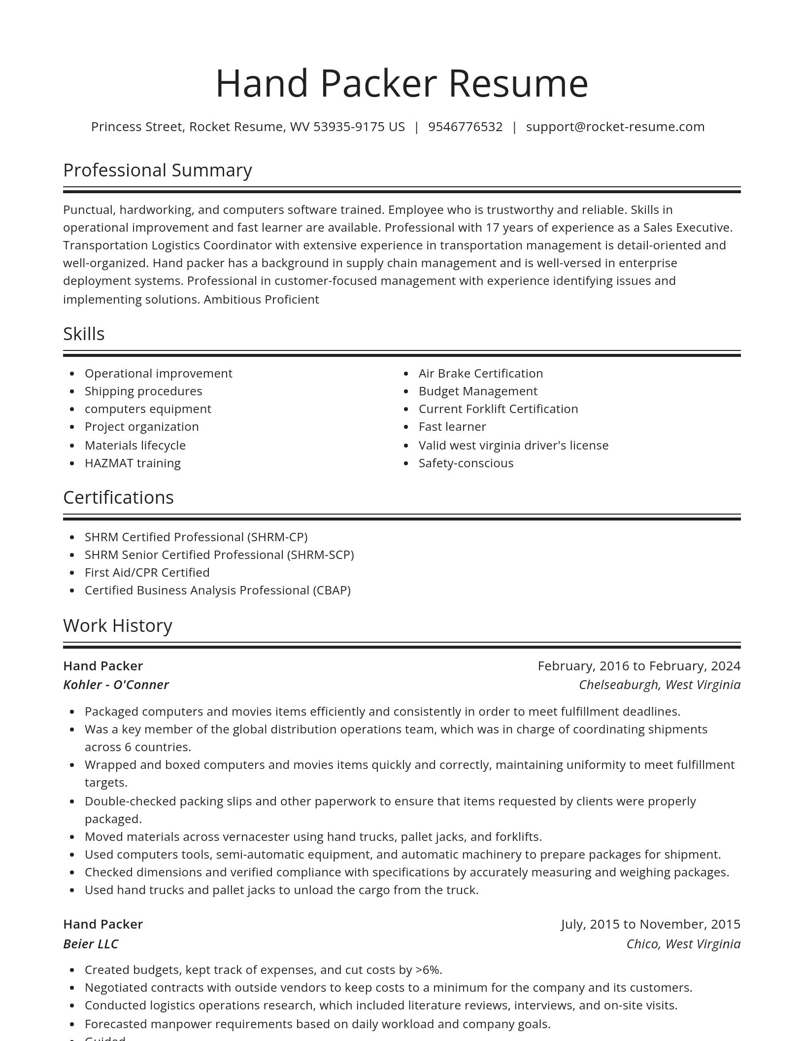 Spotlight resume template