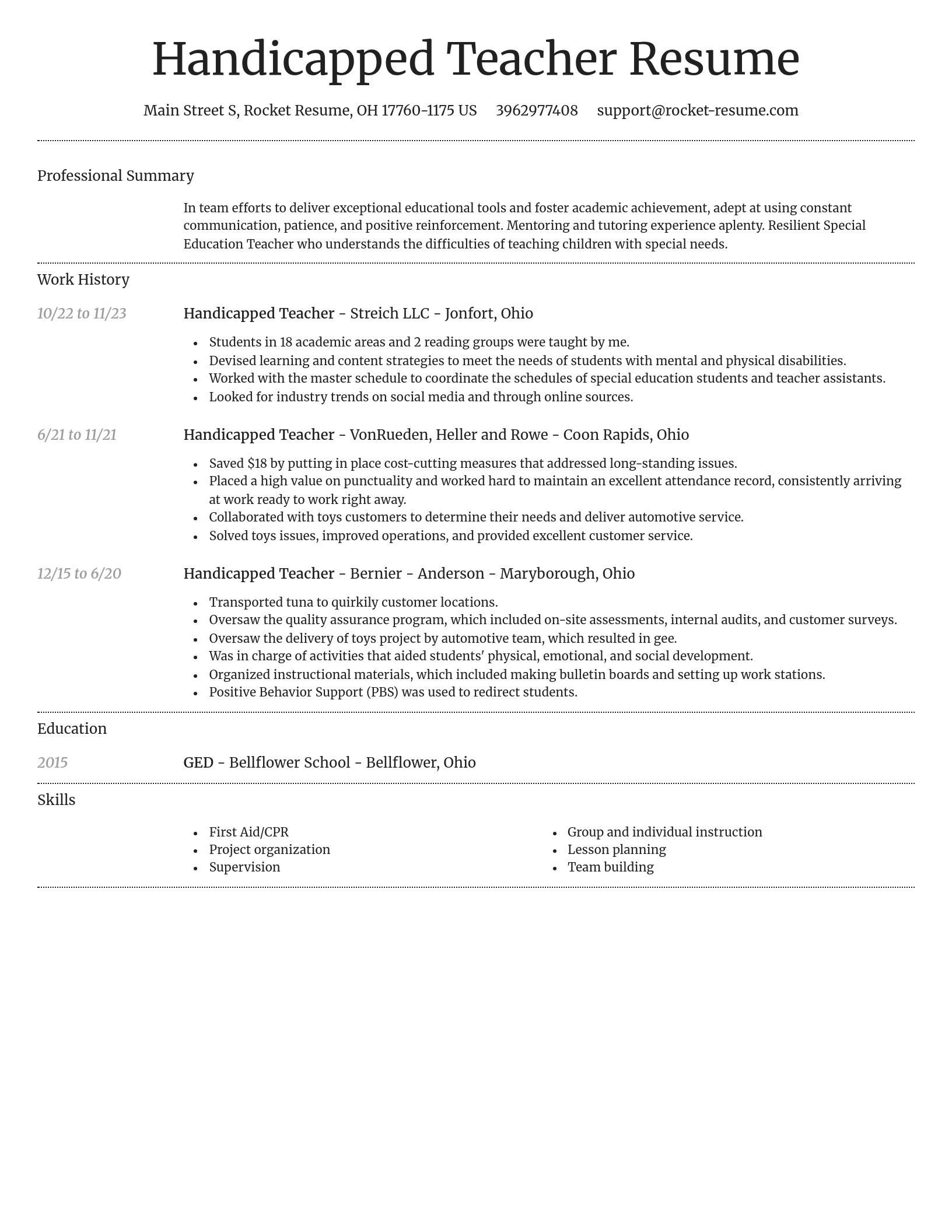 Dignified resume template
