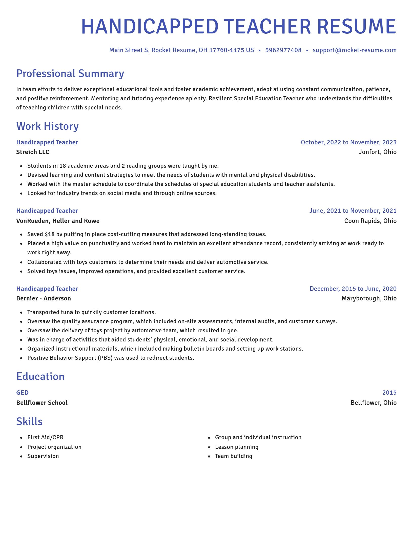 Novel resume template