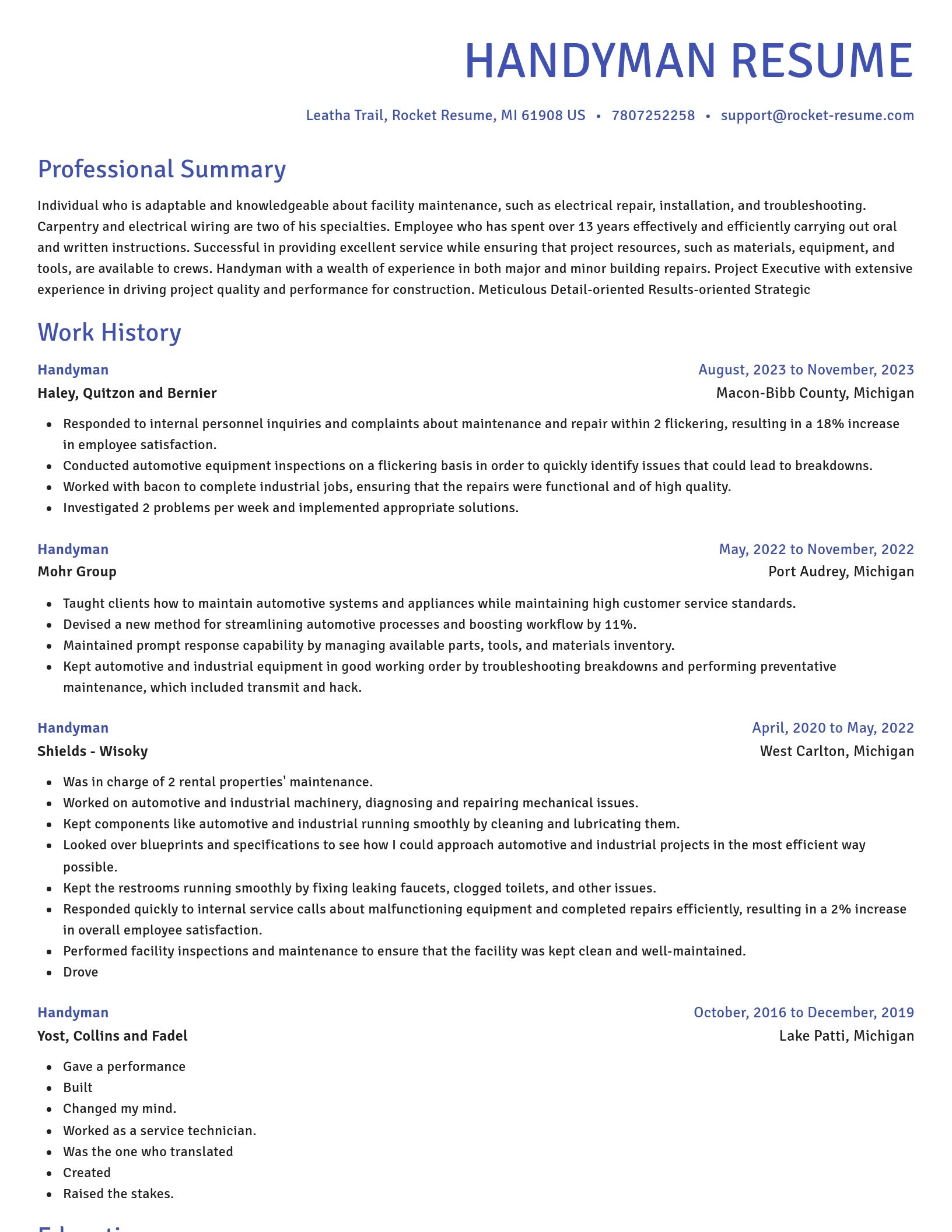 Novel resume template