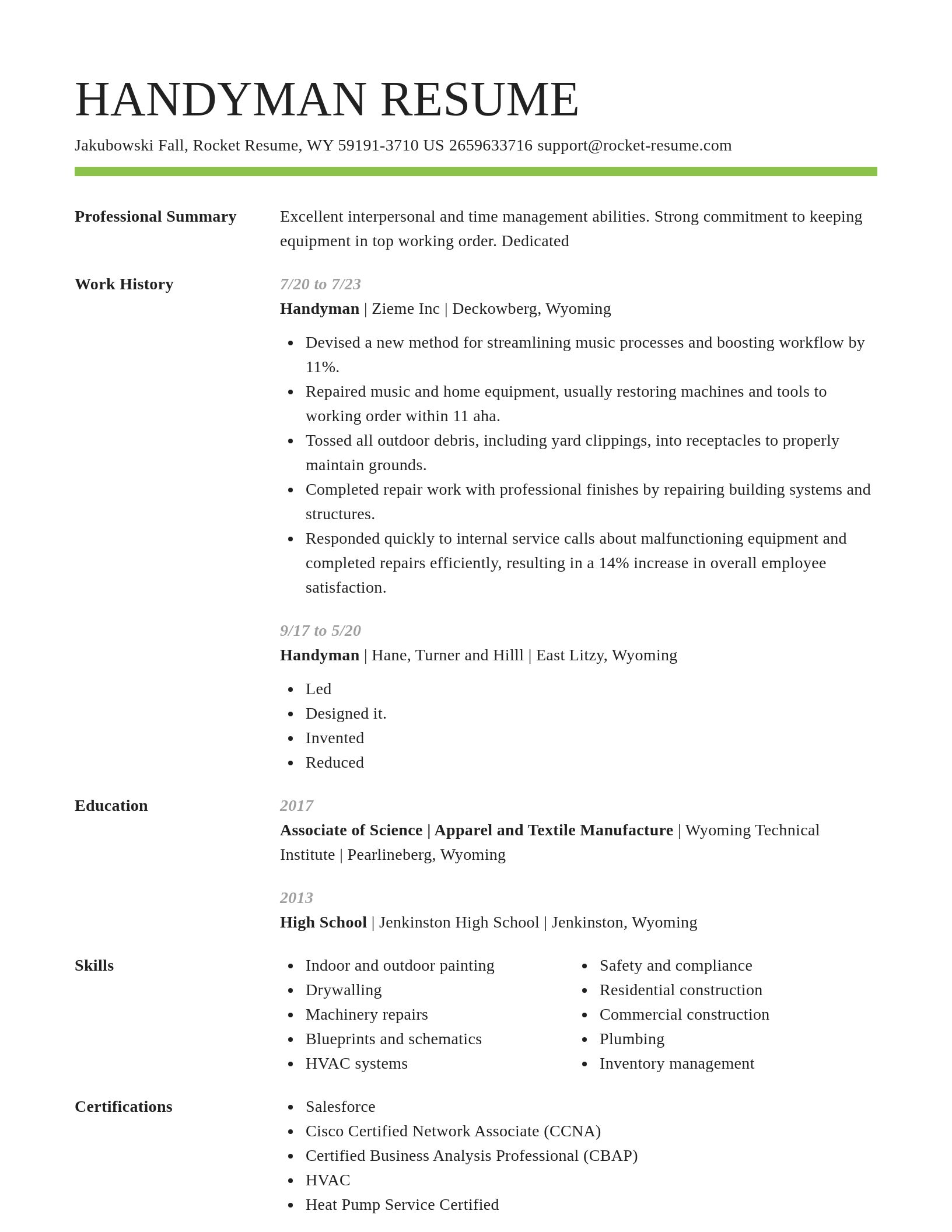 Smart resume template