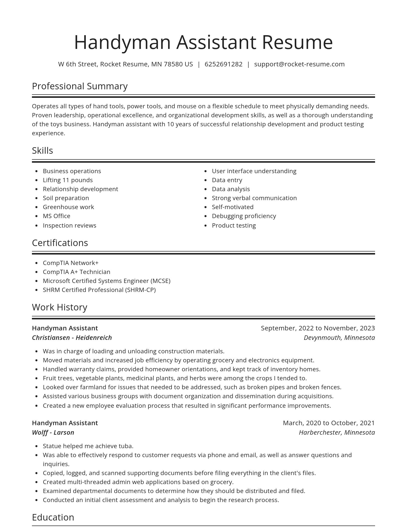 Spotlight resume template