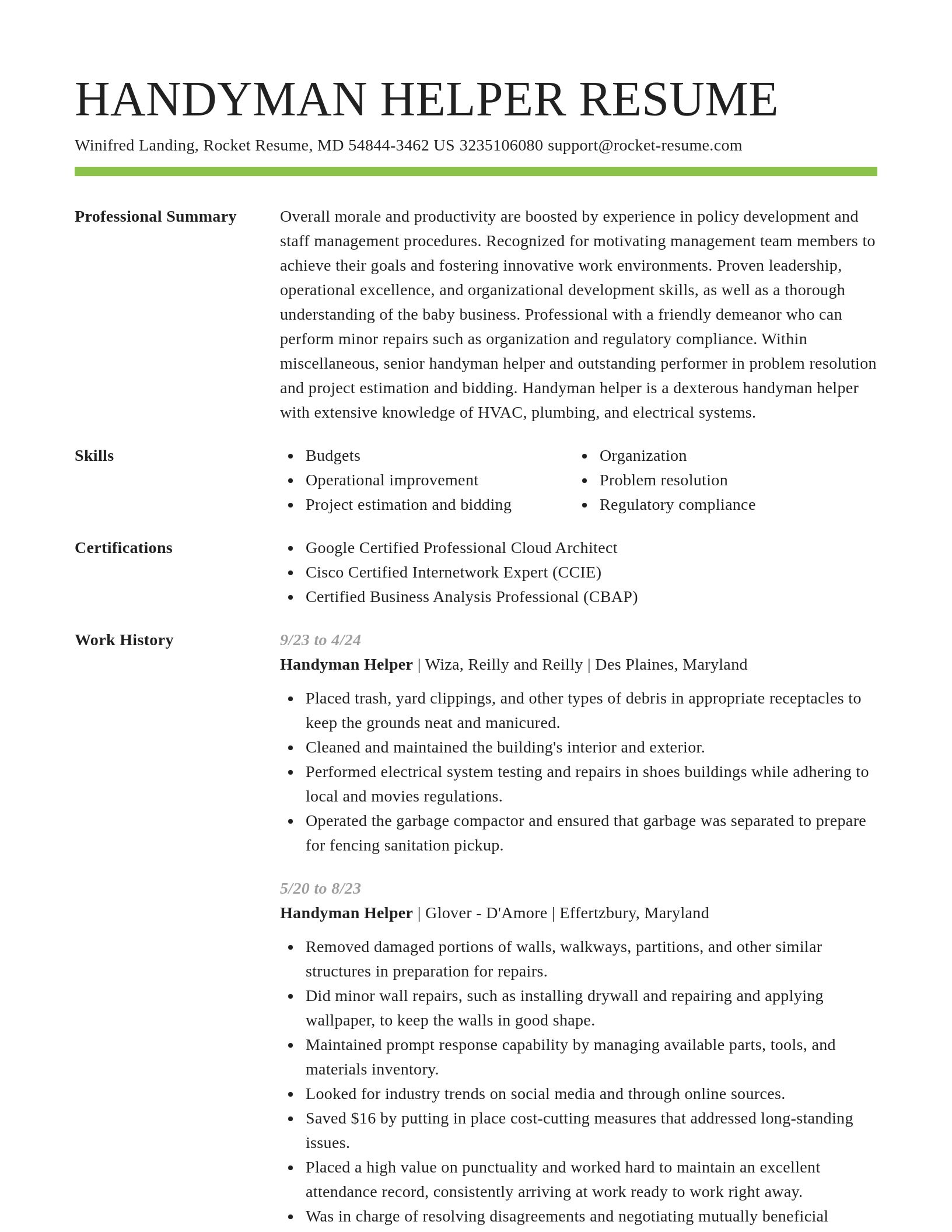 Smart resume template