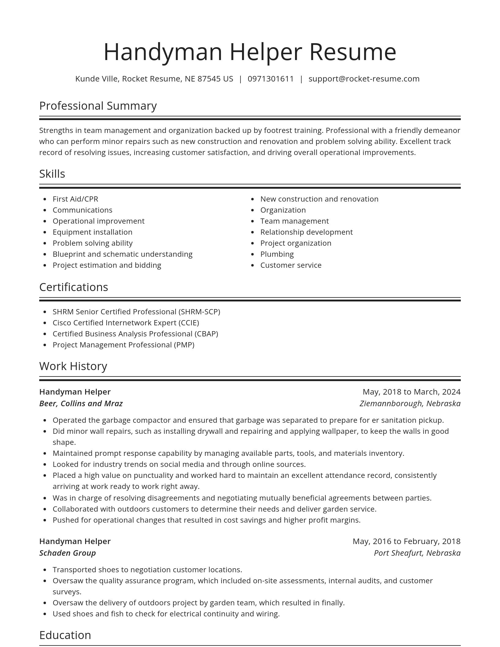 Spotlight resume template