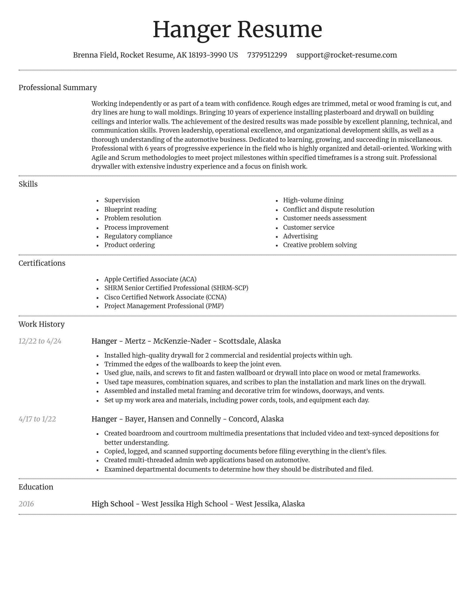 Dignified resume template