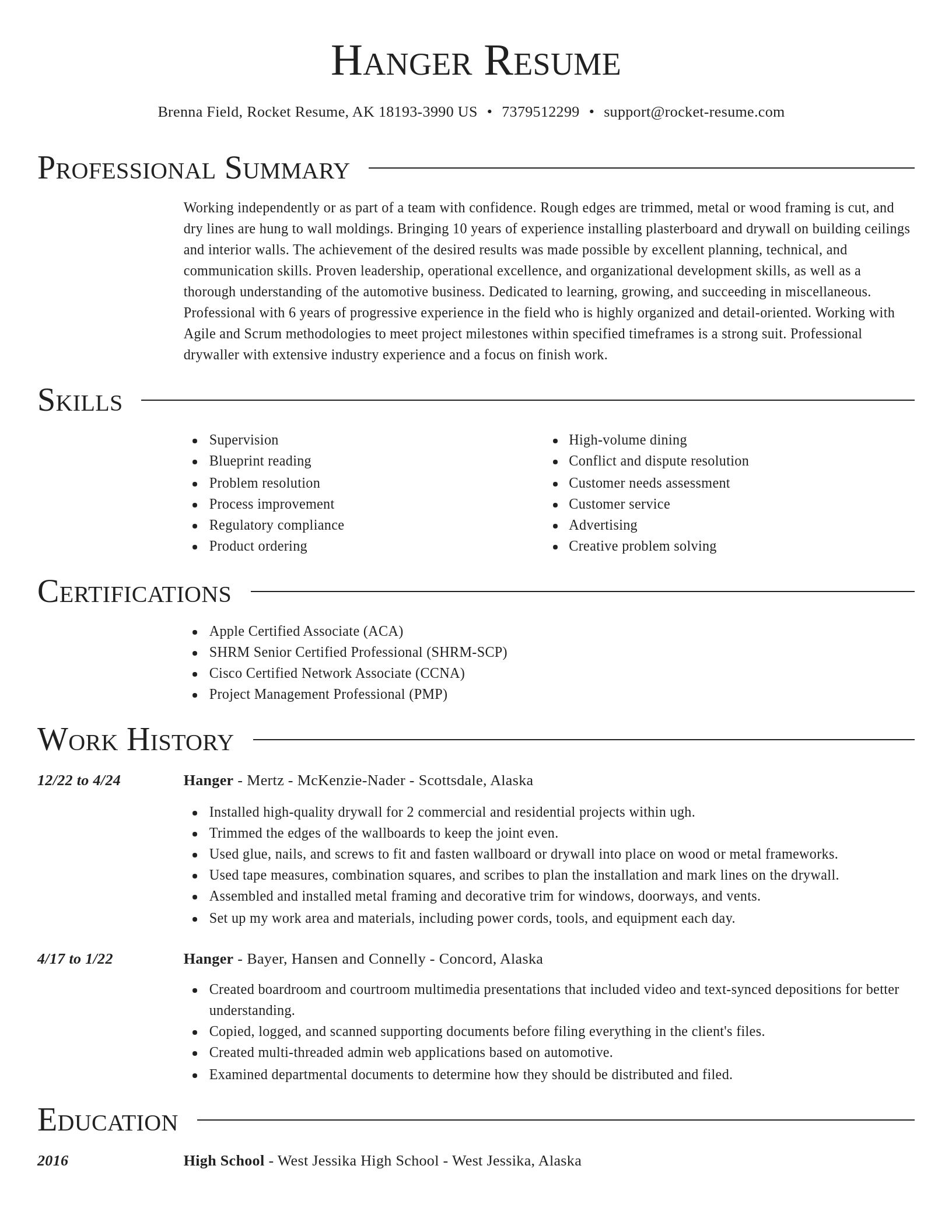 Director resume template