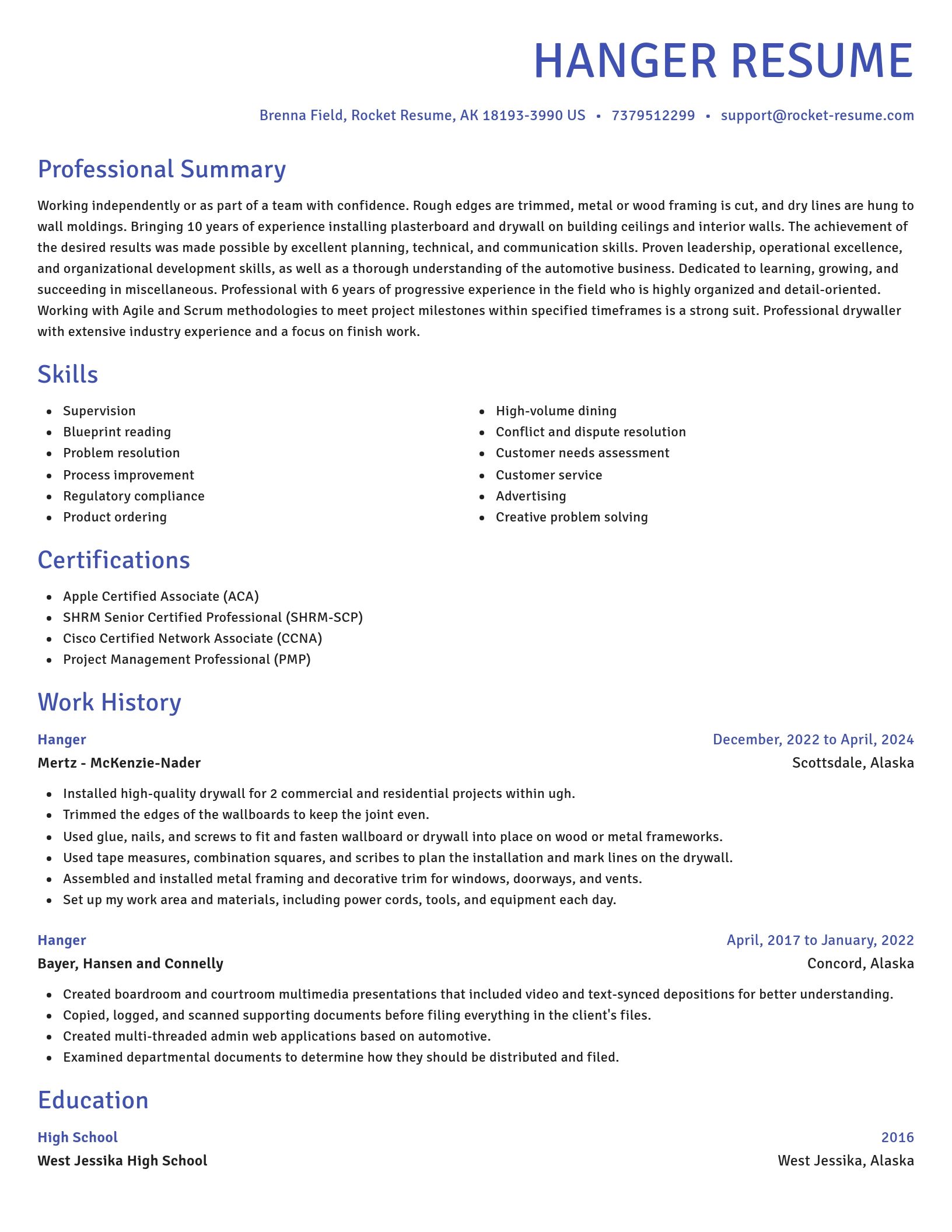 Novel resume template