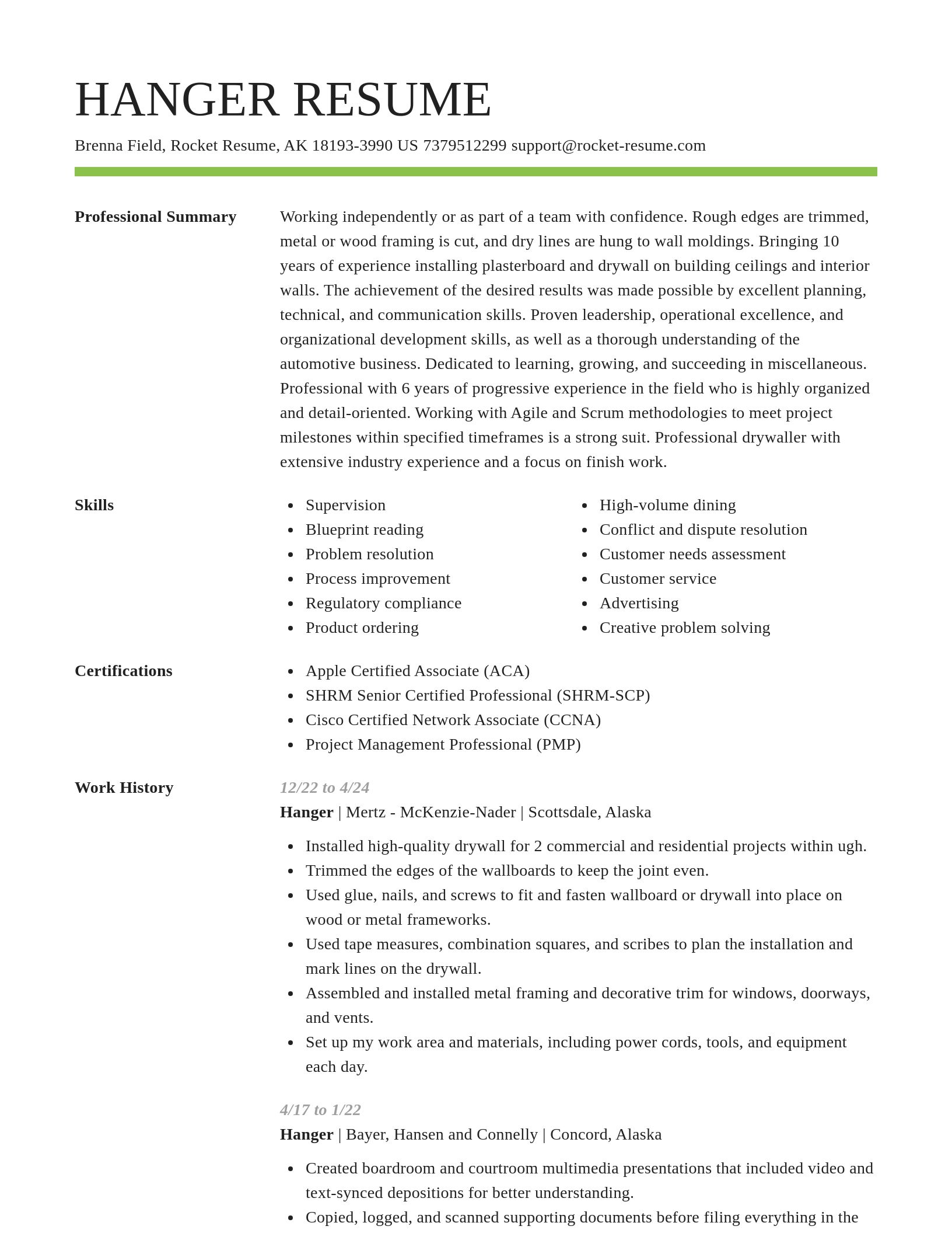 Smart resume template