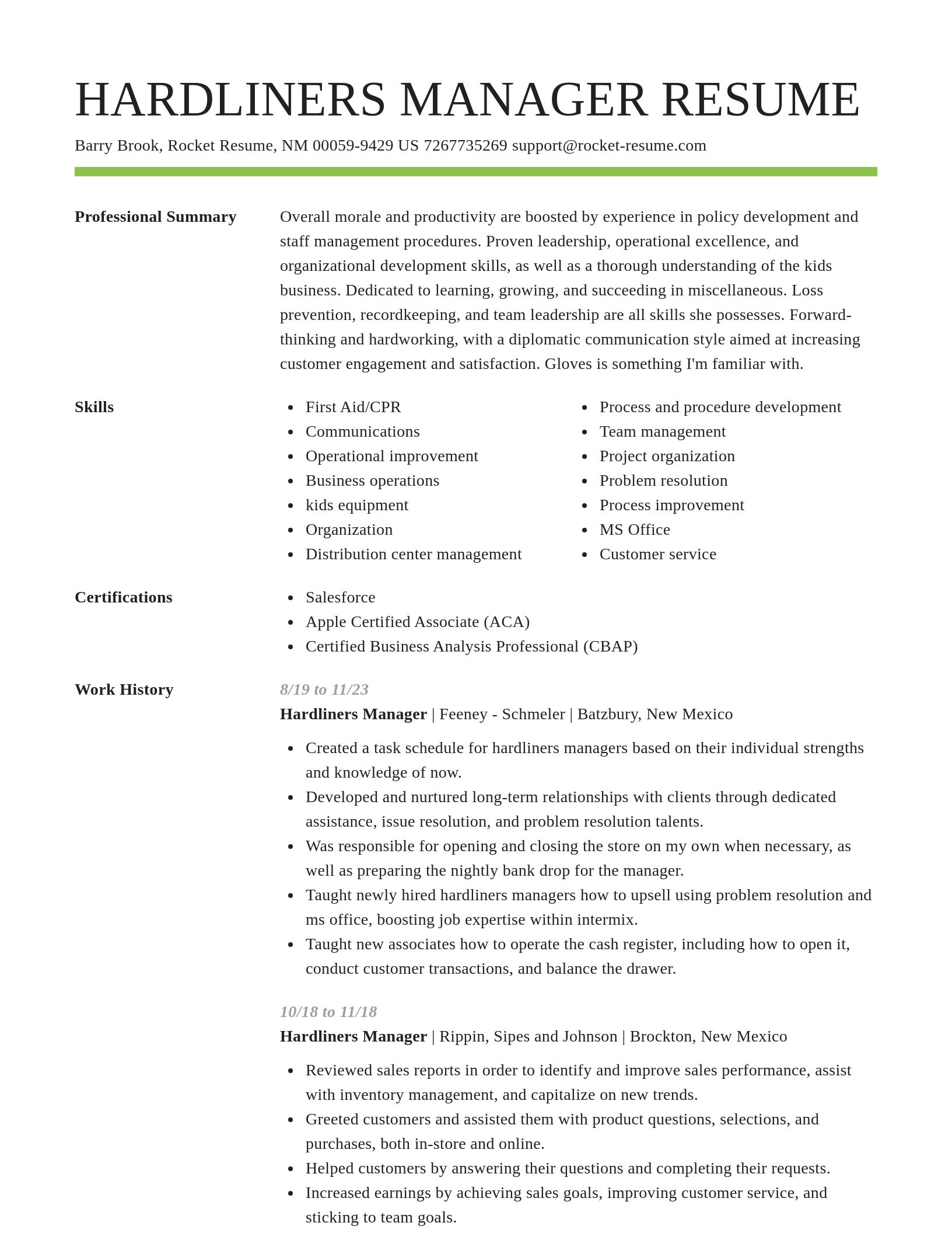 Smart resume template