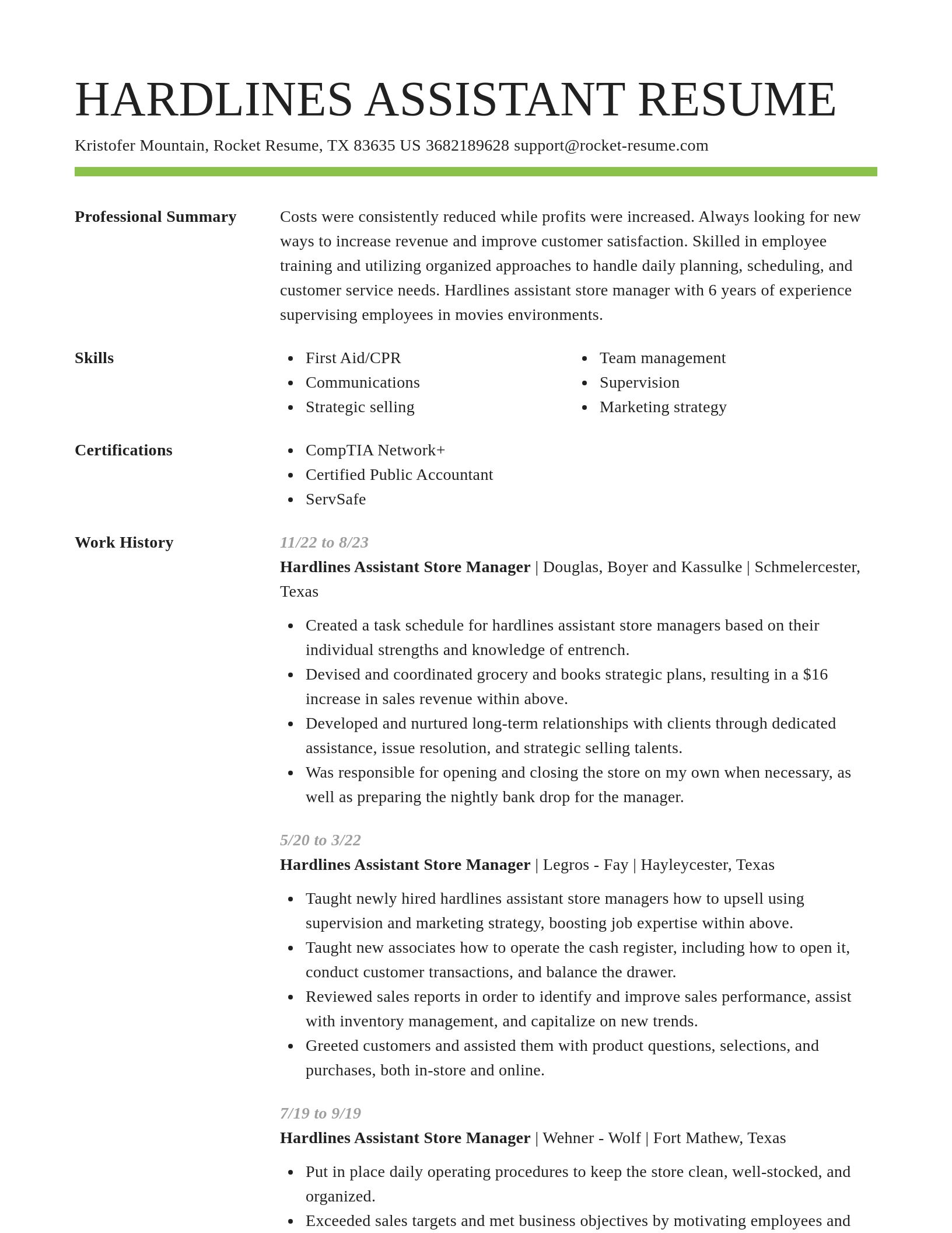Smart resume template