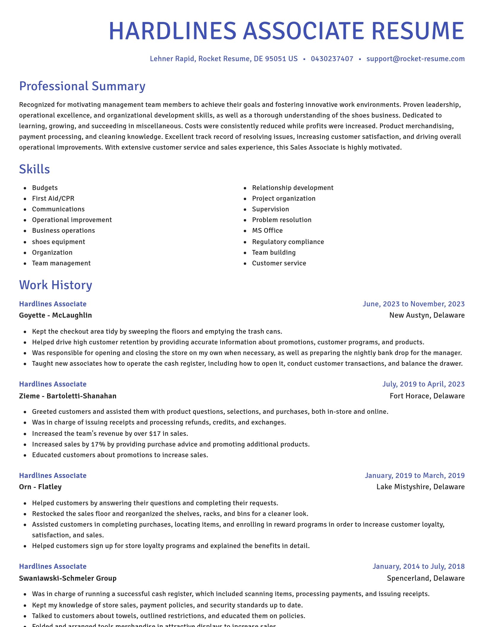 Novel resume template