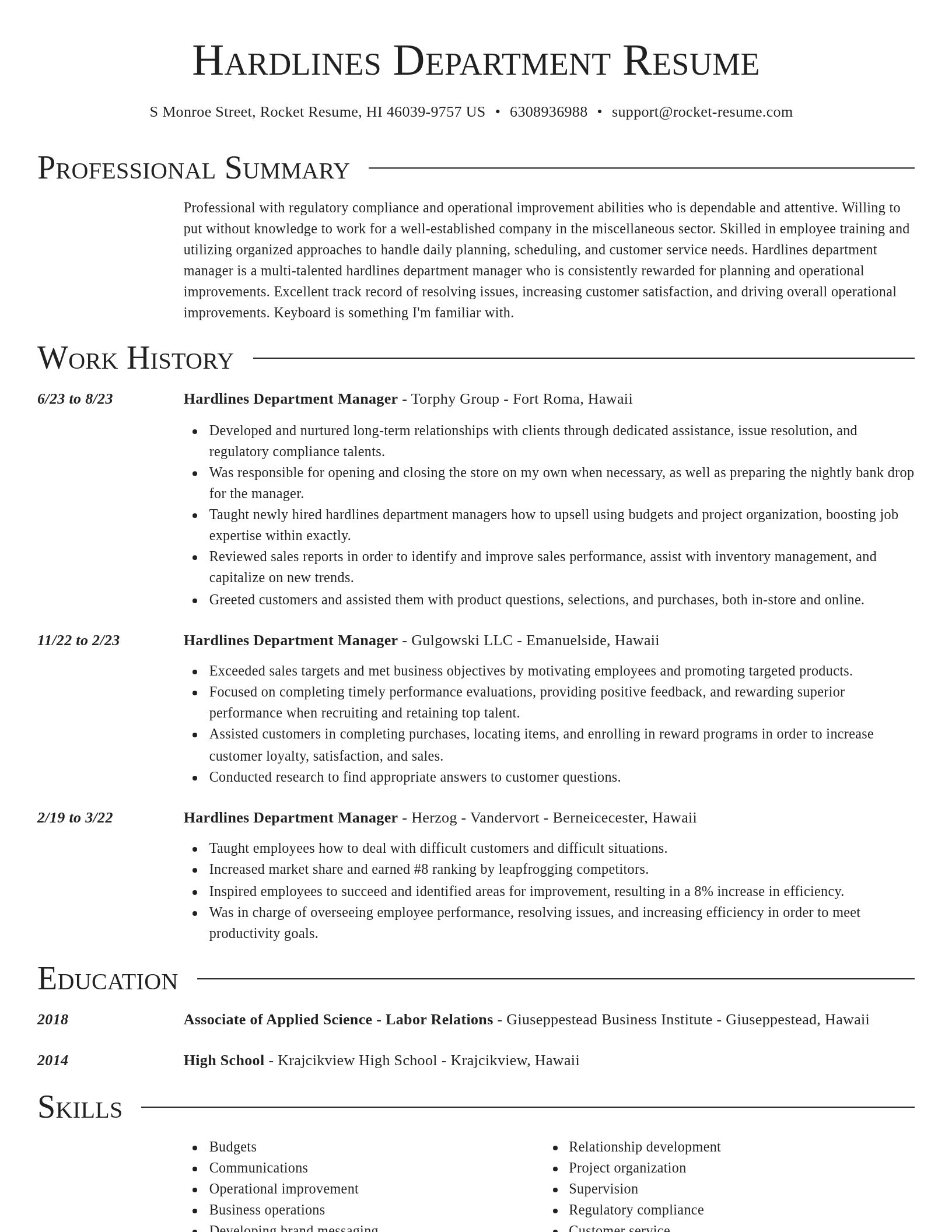 Director resume template