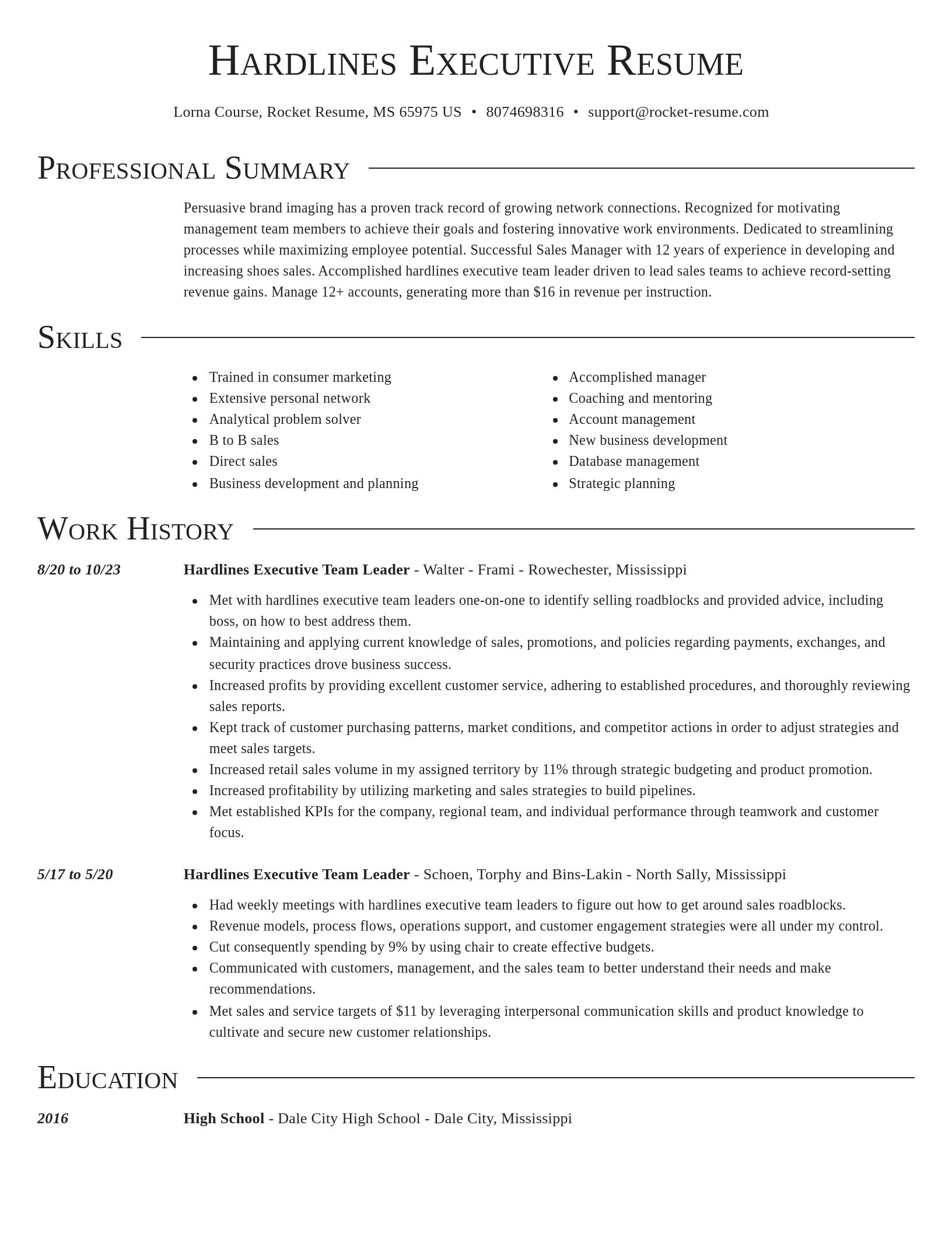 Director resume template