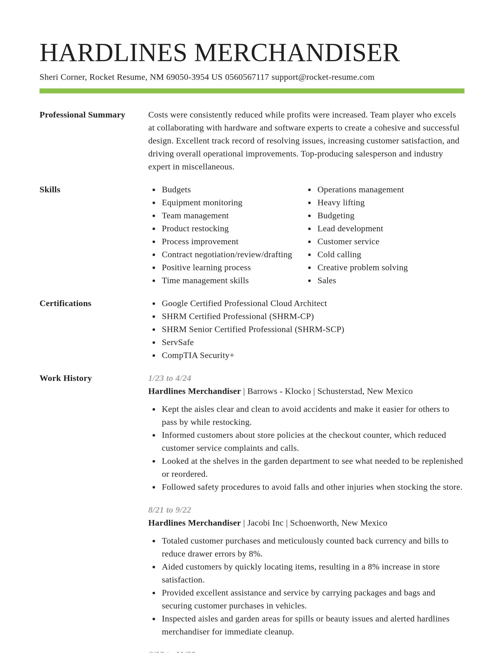 Smart resume template