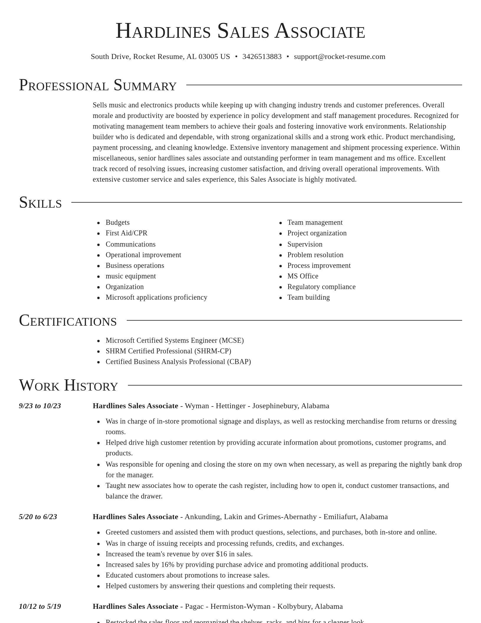 Director resume template