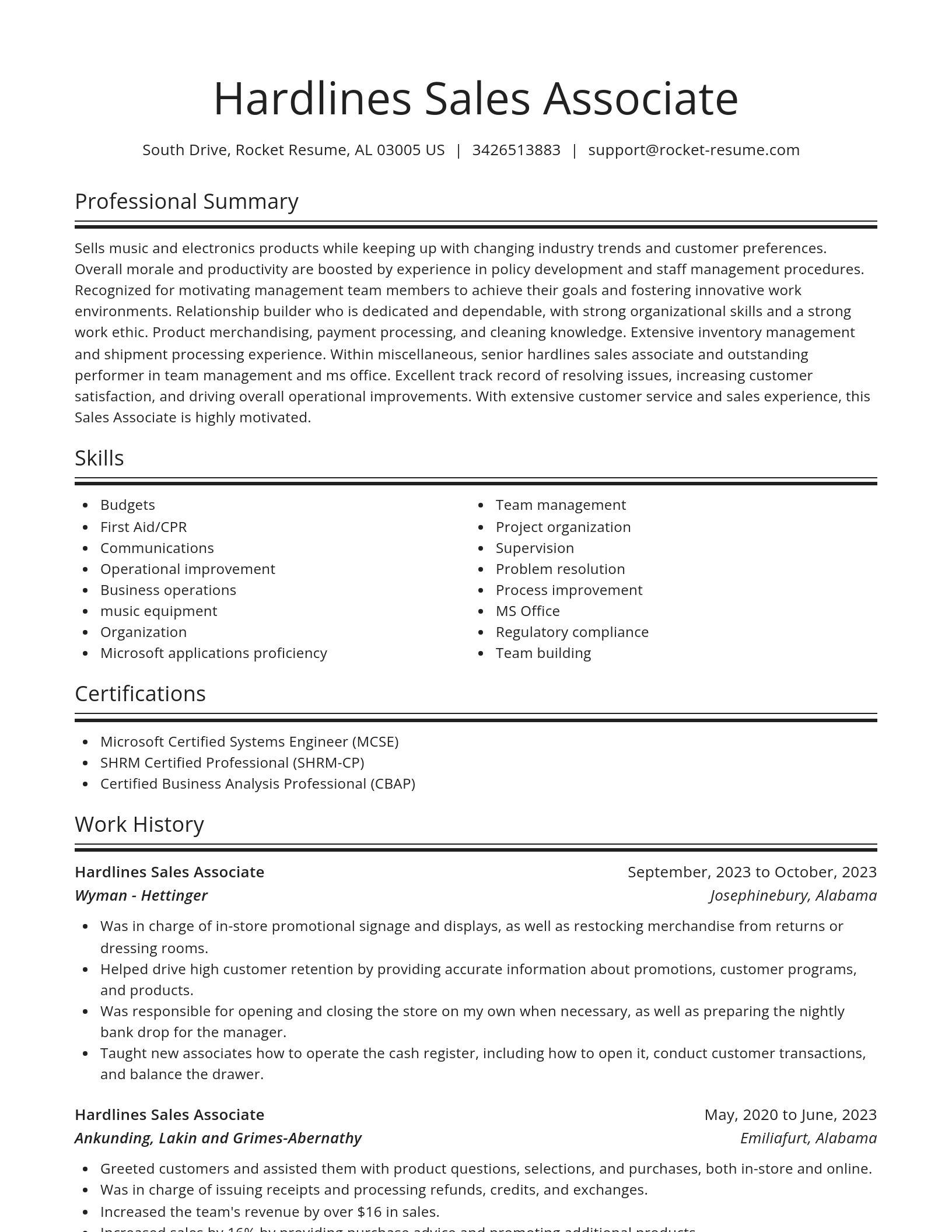 Spotlight resume template